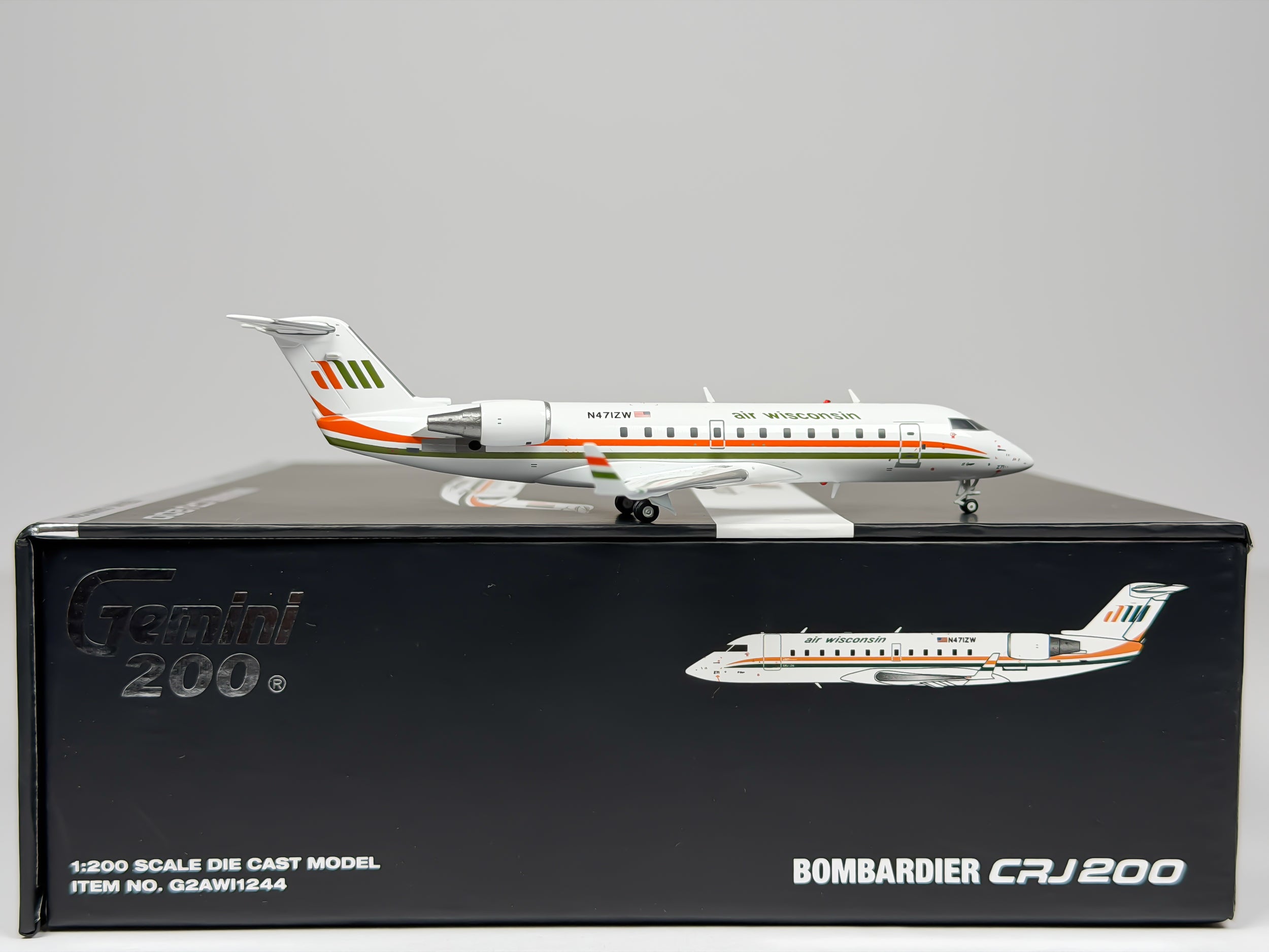 Air Wisconsin Bombardier CRJ200 1:200 Gemini Jets N471ZW (G2AWI1244)
