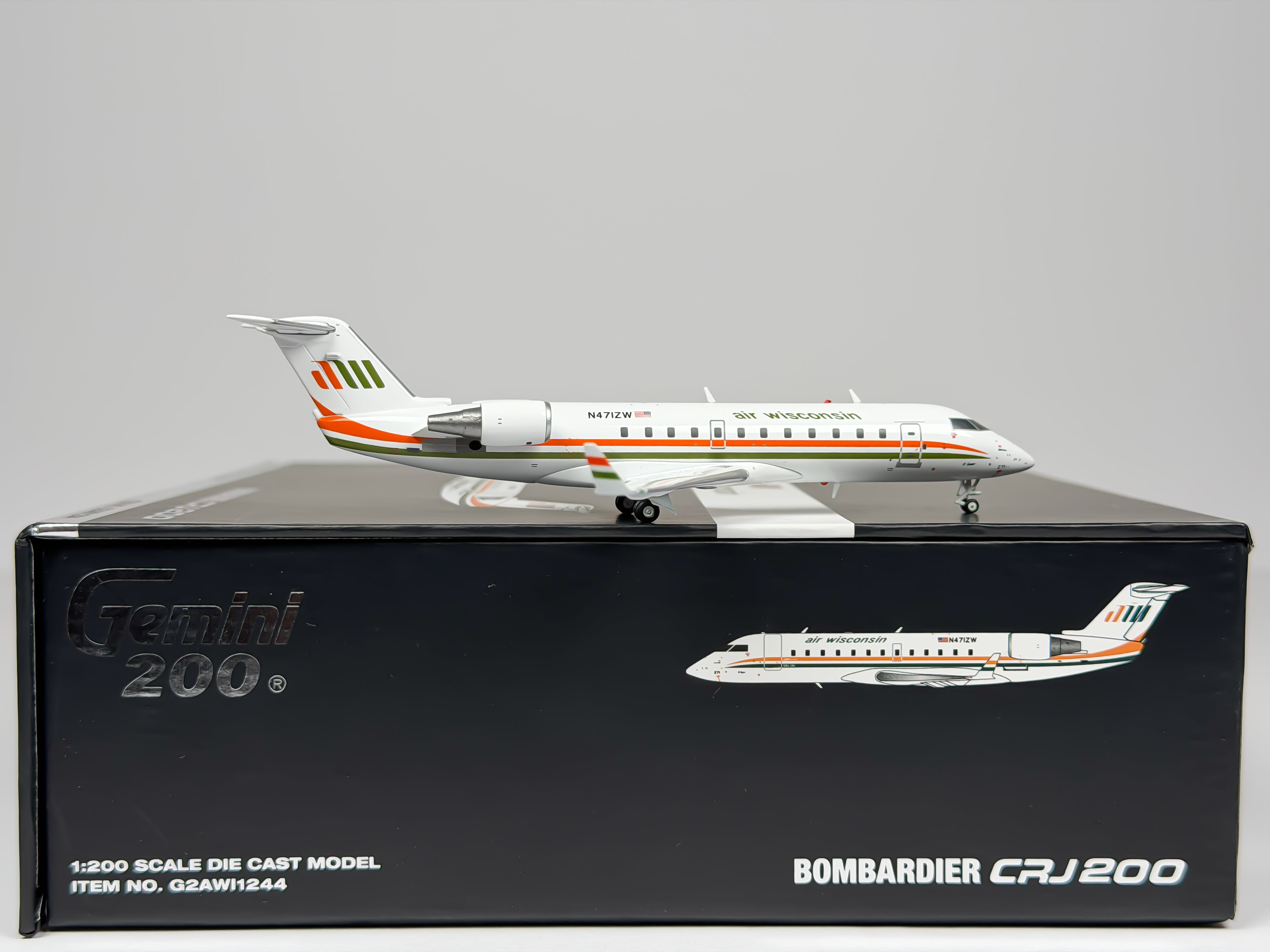Air Wisconsin Bombardier CRJ200 1:200 Gemini Jets N471ZW (G2AWI1244)