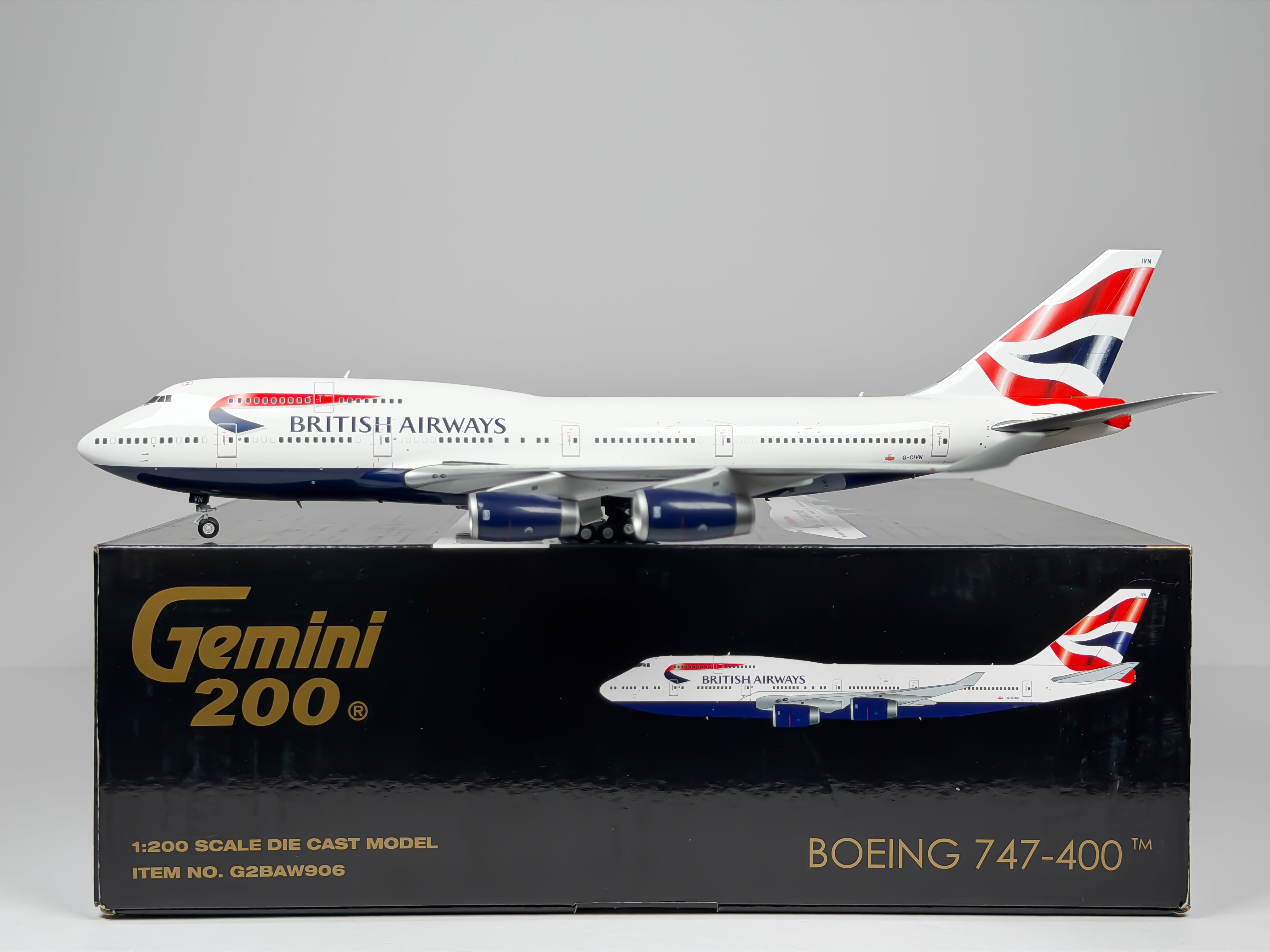 British Airways Boeing 747-400 1:200 Gemini Jets G-CIVN (G2BAW906)