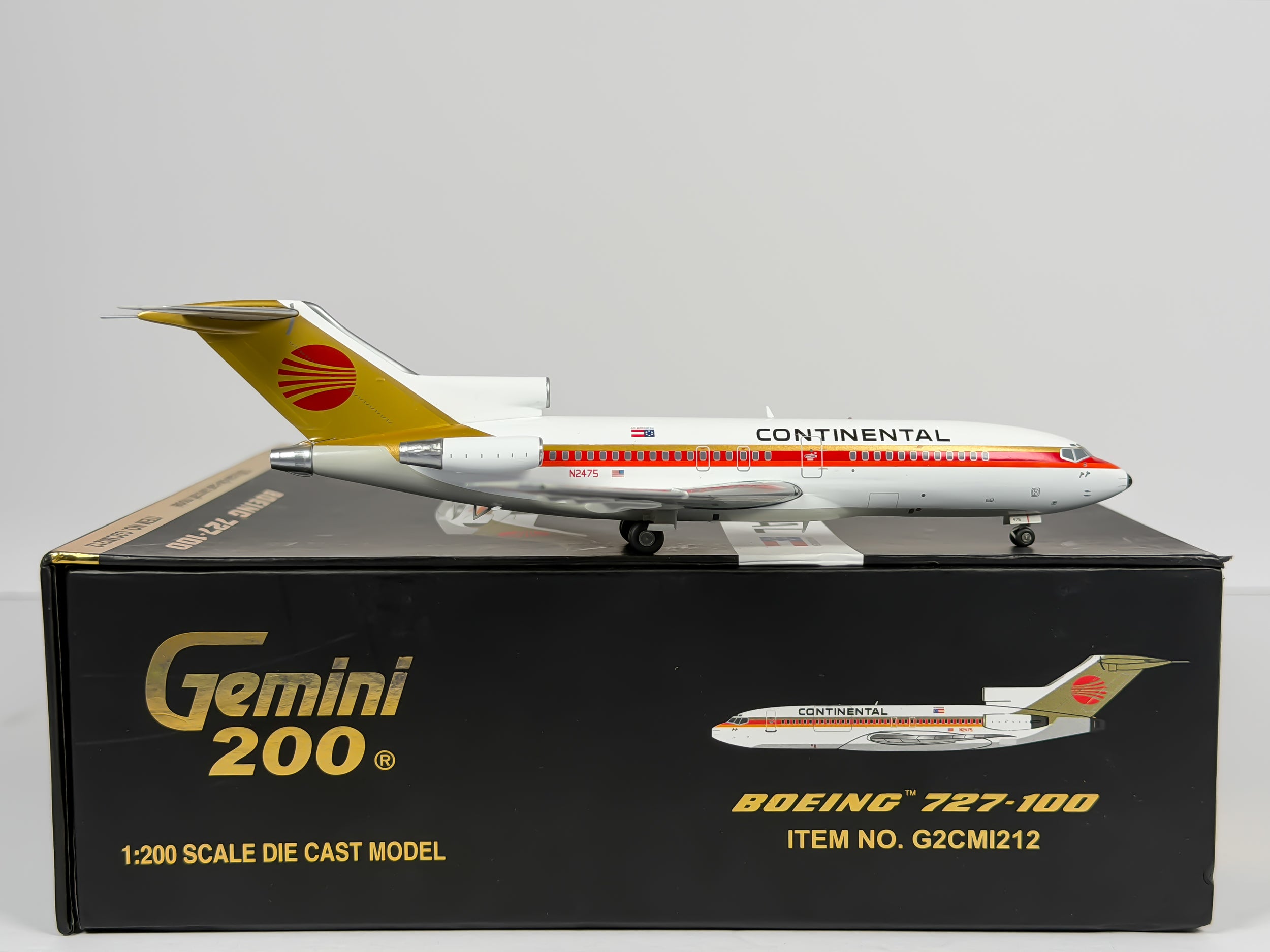 Continental Airlines Boeing 727-100 1:200 Gemini Jets N2475 (G2CMI212)