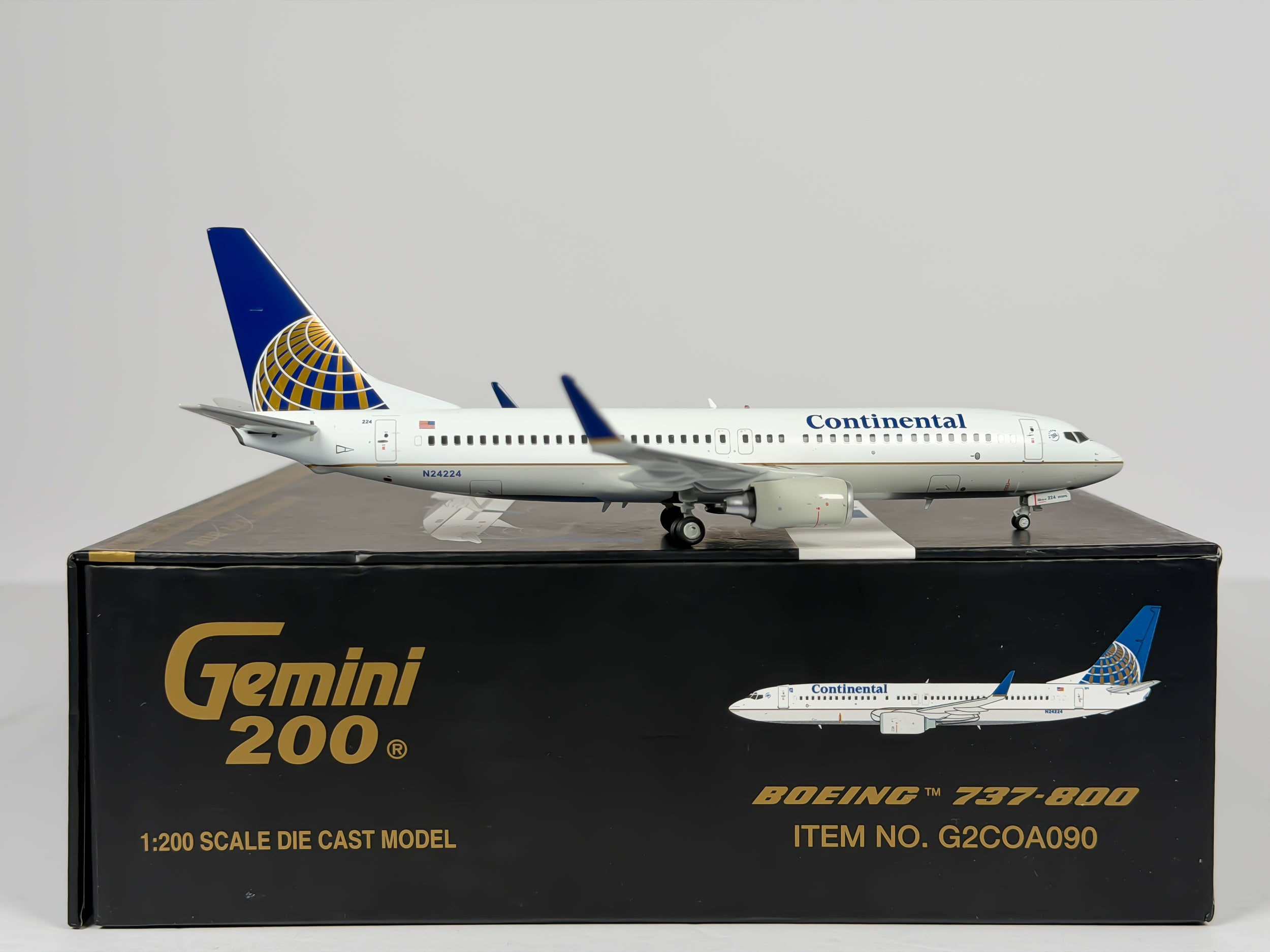 Continental Airlines Boeing 737-800 1:200 Gemini Jets N24224 (G2COA090)