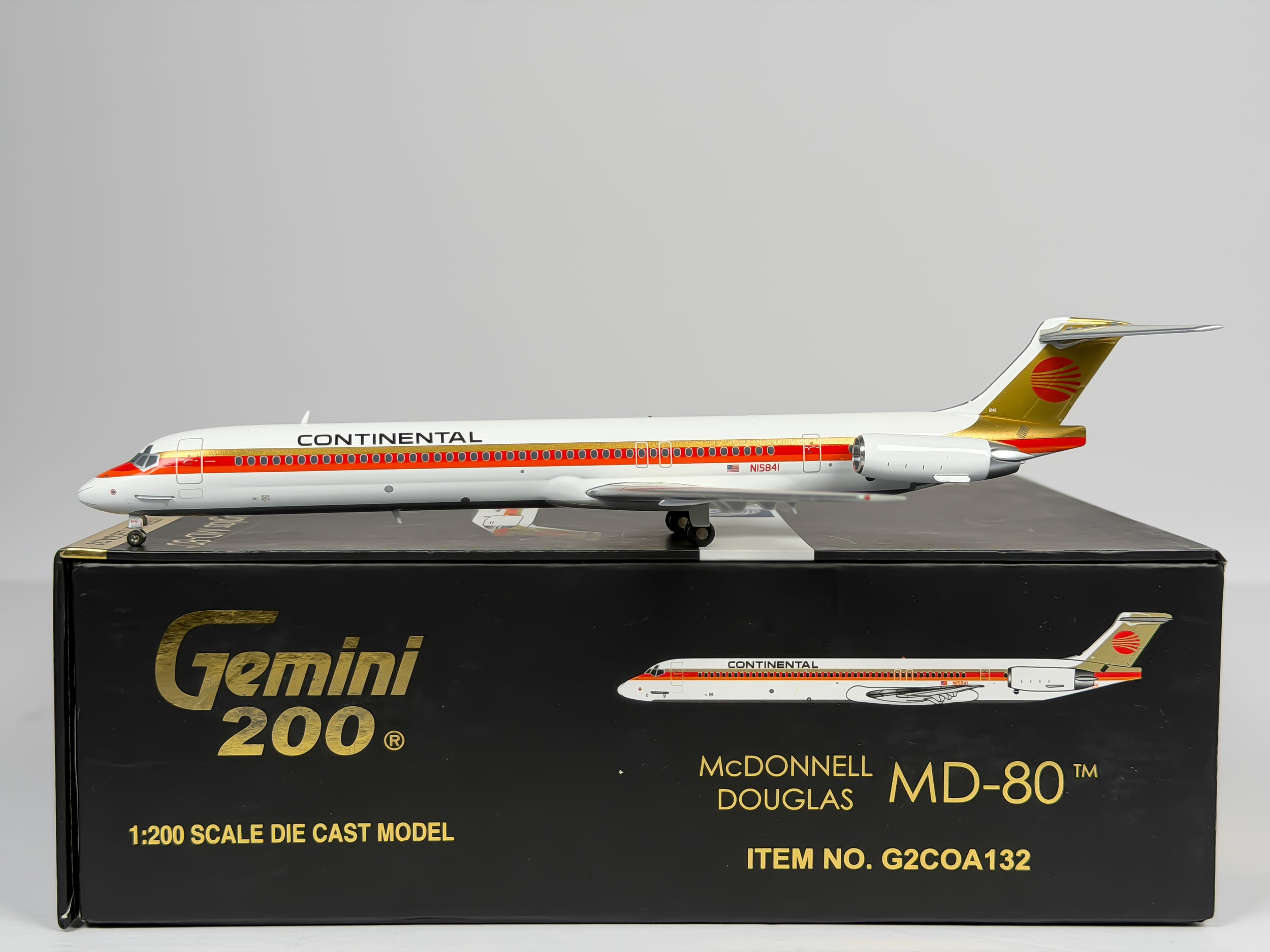 Continental Airlines McDonnell Douglas MD-80 1:200 Gemini Jets N15841 (G2COA132)