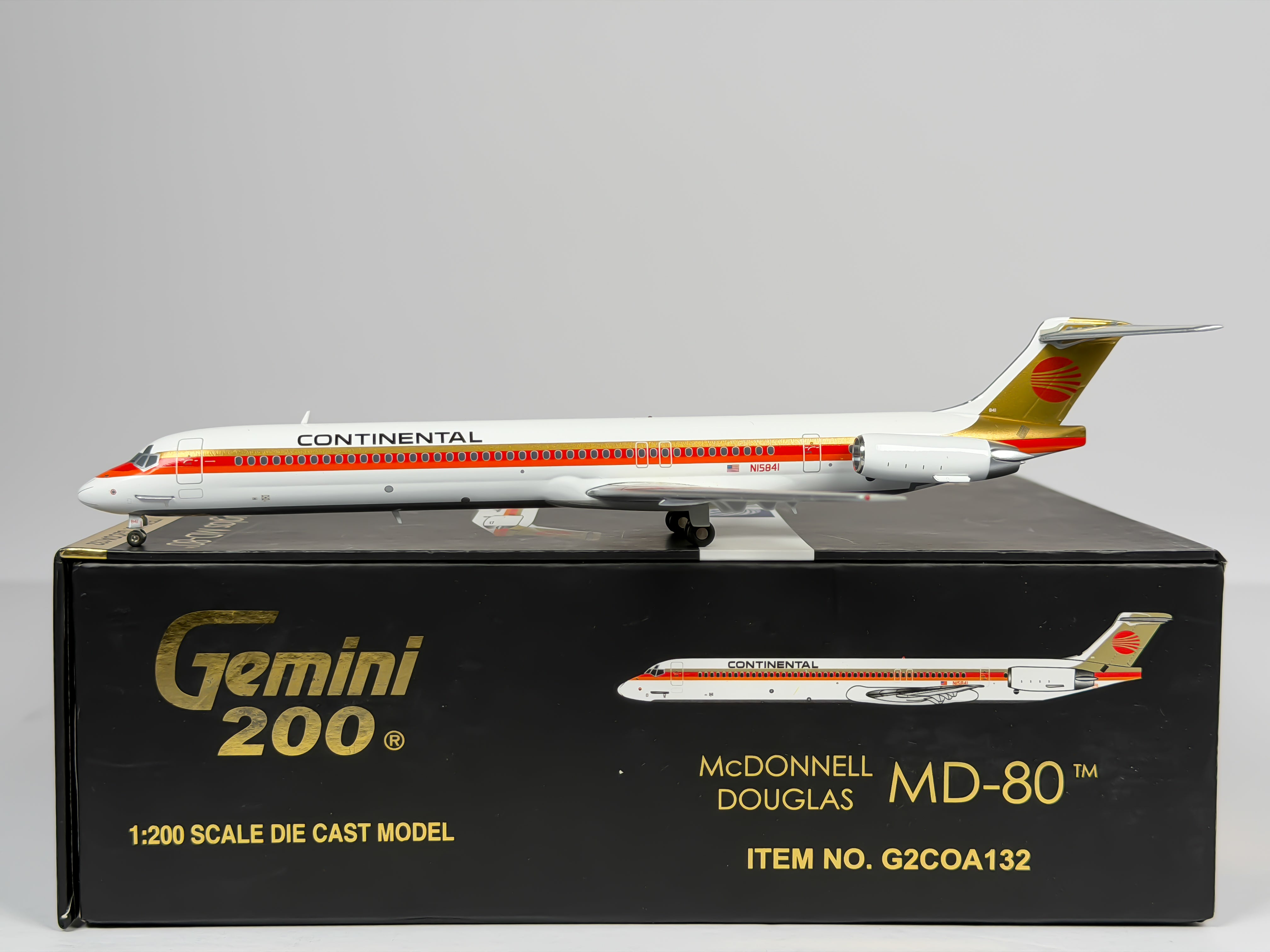 Continental Airlines McDonnell Douglas MD-80 1:200 Gemini Jets N15841 (G2COA132)