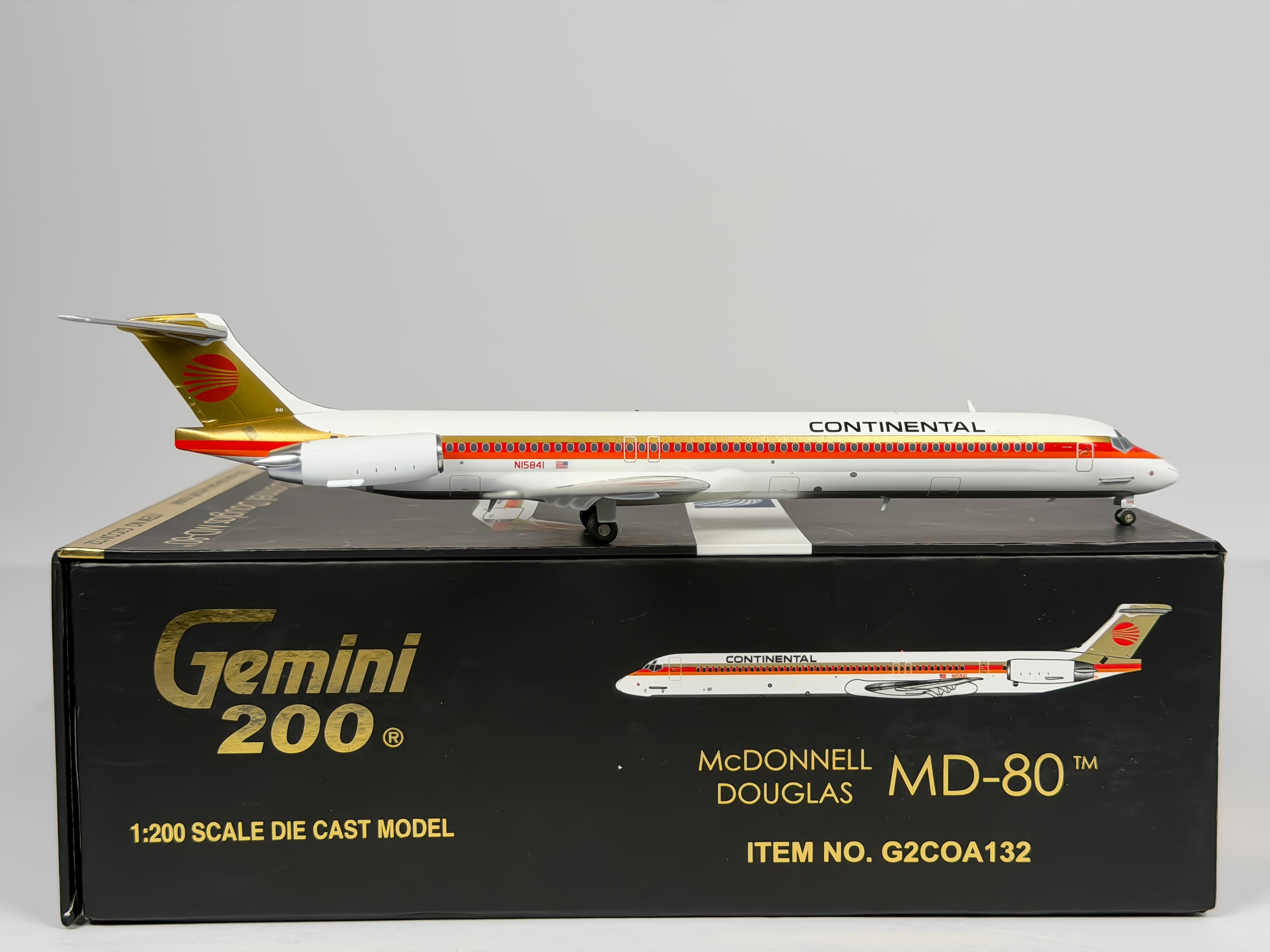 Continental Airlines McDonnell Douglas MD-80 1:200 Gemini Jets N15841 (G2COA132)