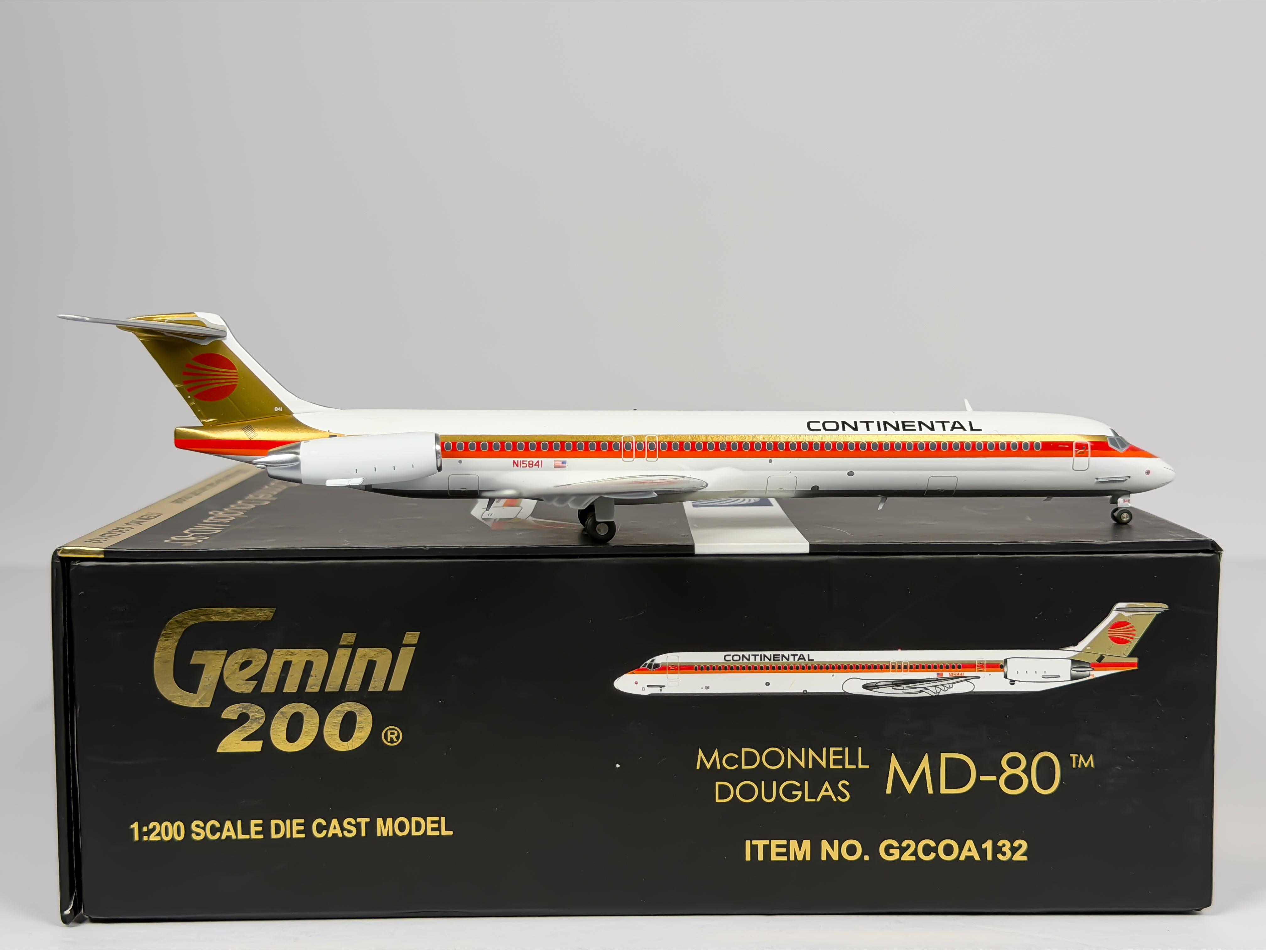 Continental Airlines McDonnell Douglas MD-80 1:200 Gemini Jets N15841 (G2COA132)