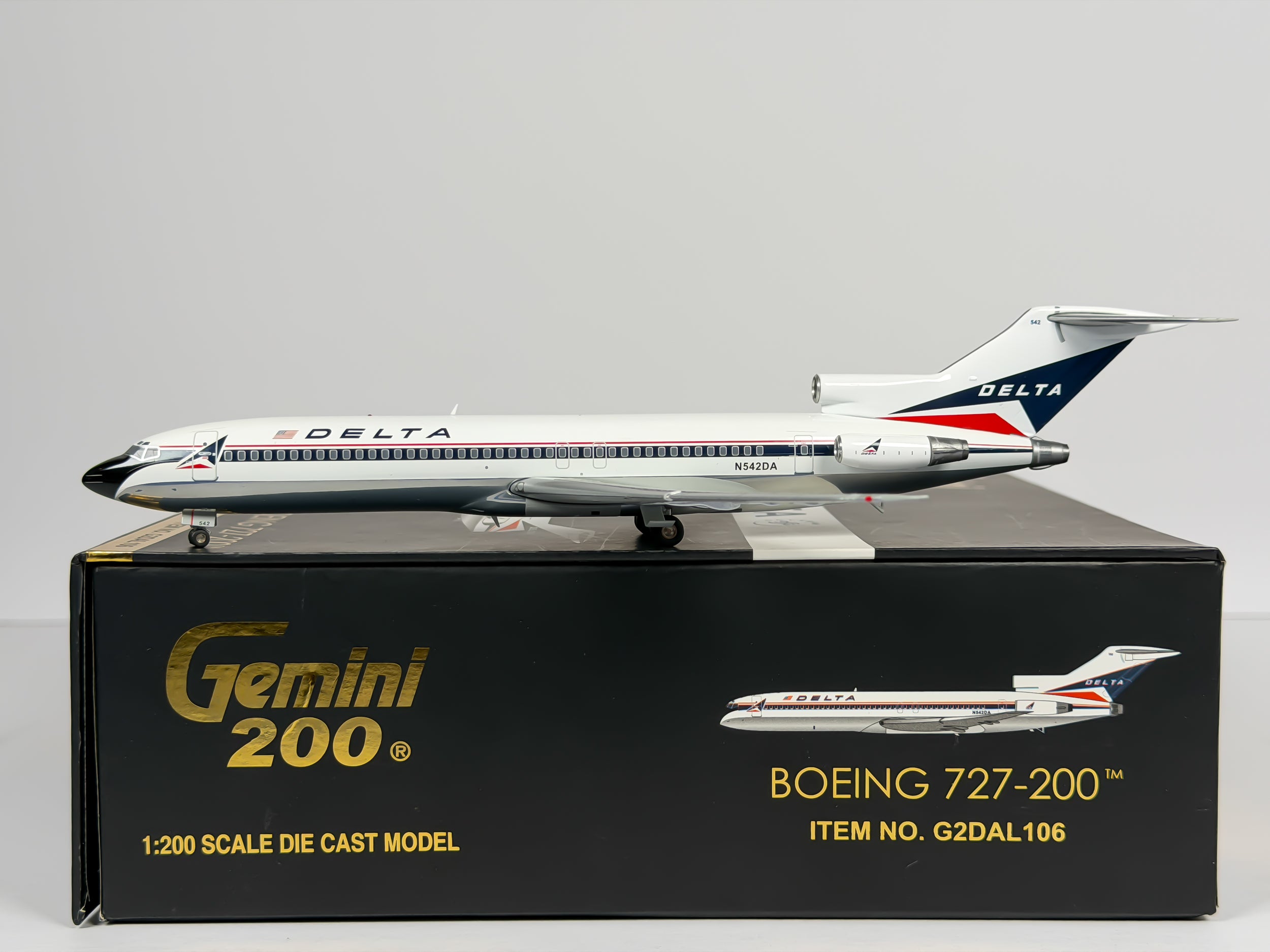 Delta Air Lines Boeing 727-200 1:200 Gemini Jets N542DA (G2DAL106)