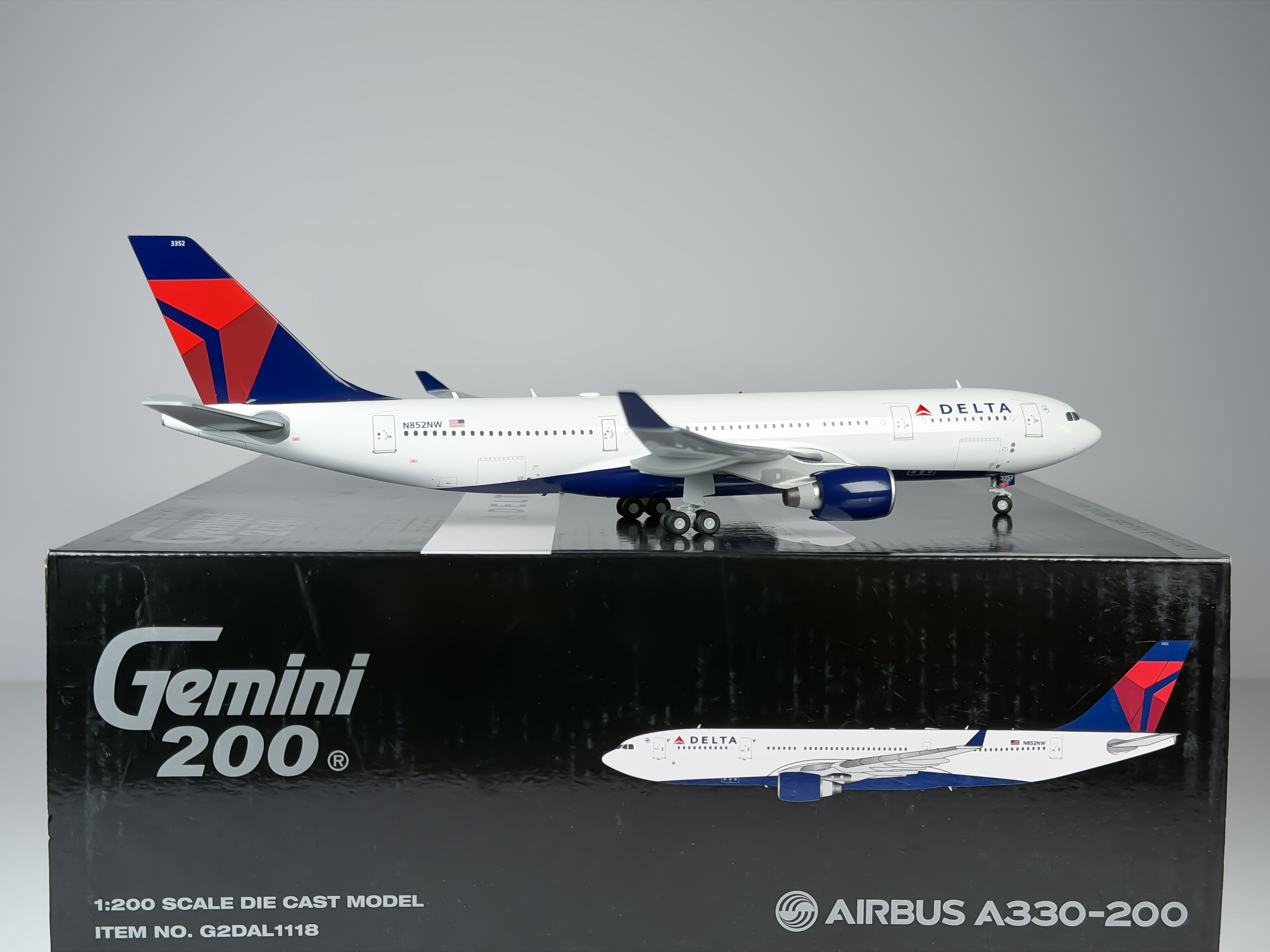 Delta Air Lines Airbus A330-200 1:200 Gemini Jets N852NW (G2DAL1118)