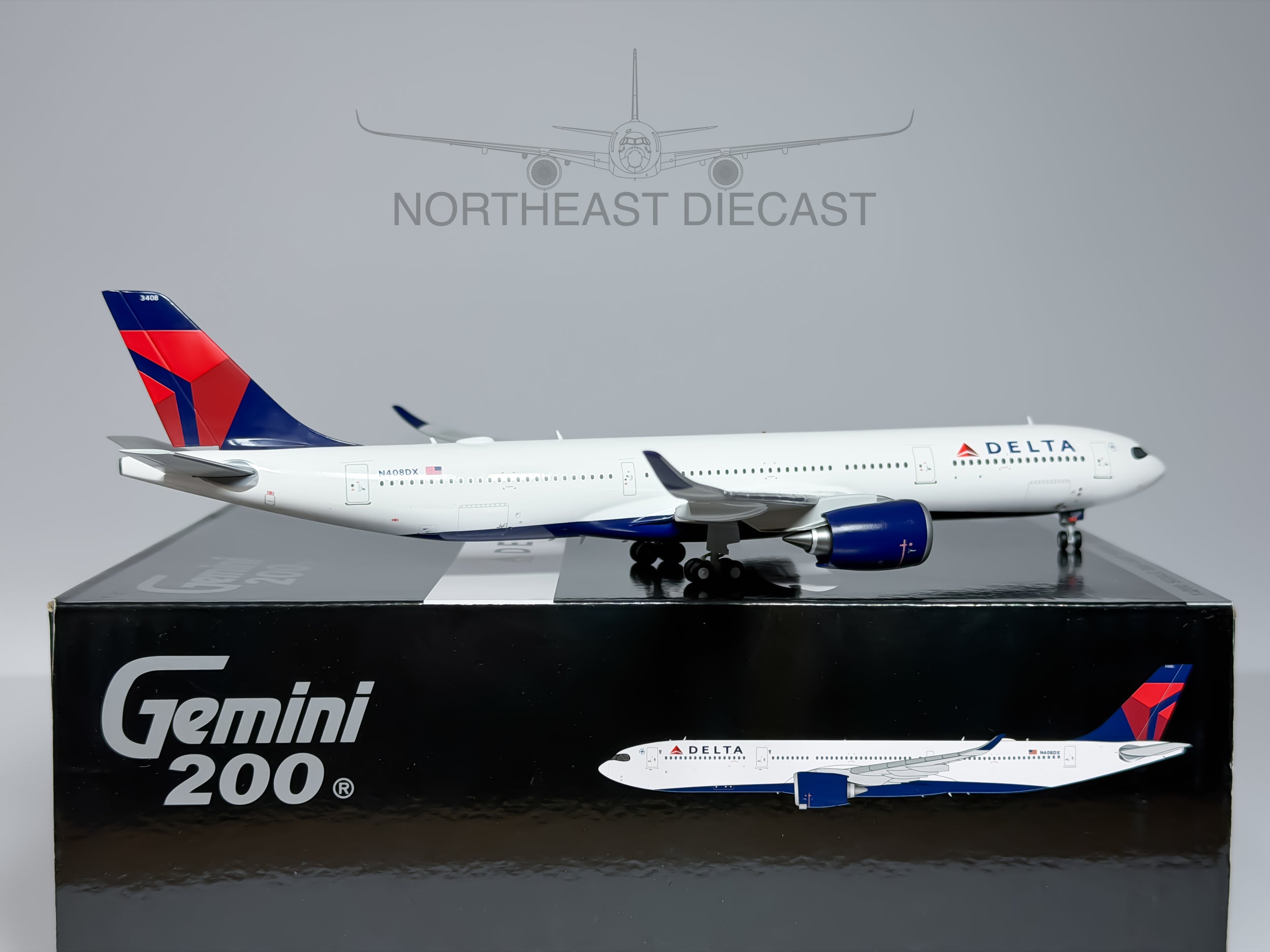 Delta Air Lines Airbus A330-900neo 1:200 Gemini Jets N408DX (G2DAL1437)