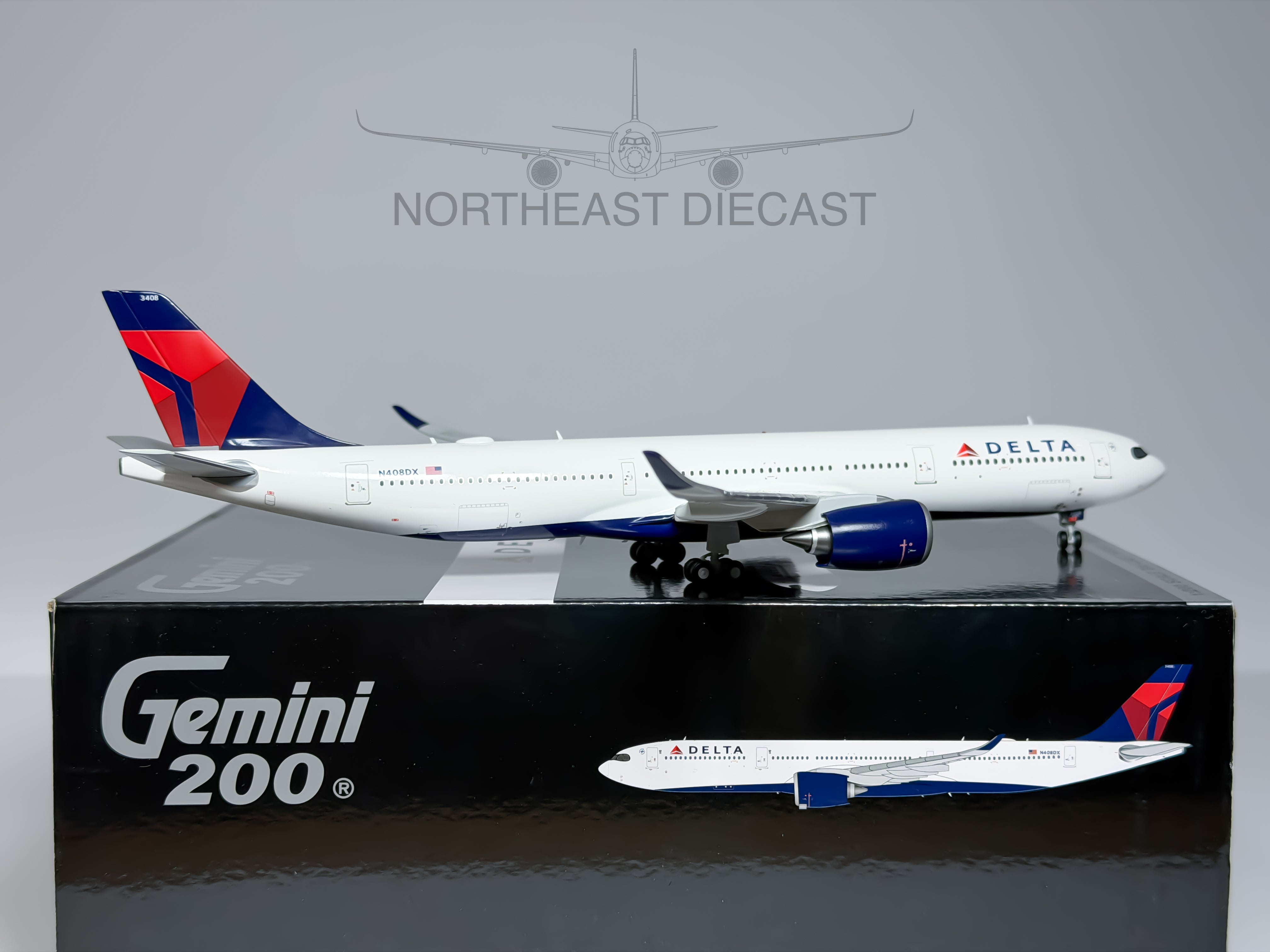 Delta Air Lines Airbus A330-900neo 1:200 Gemini Jets N408DX (G2DAL1437)
