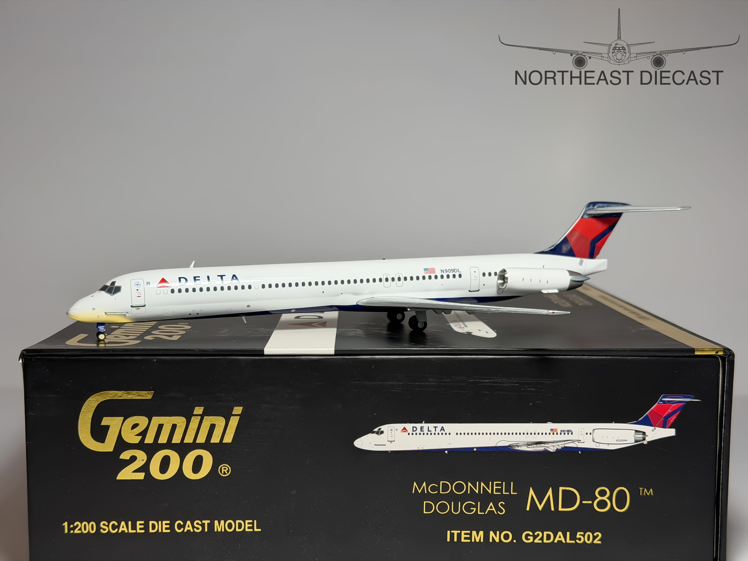 Delta Air Lines McDonnell Douglas MD-80 1:200 Gemini Jets N909DL (G2DAL502)