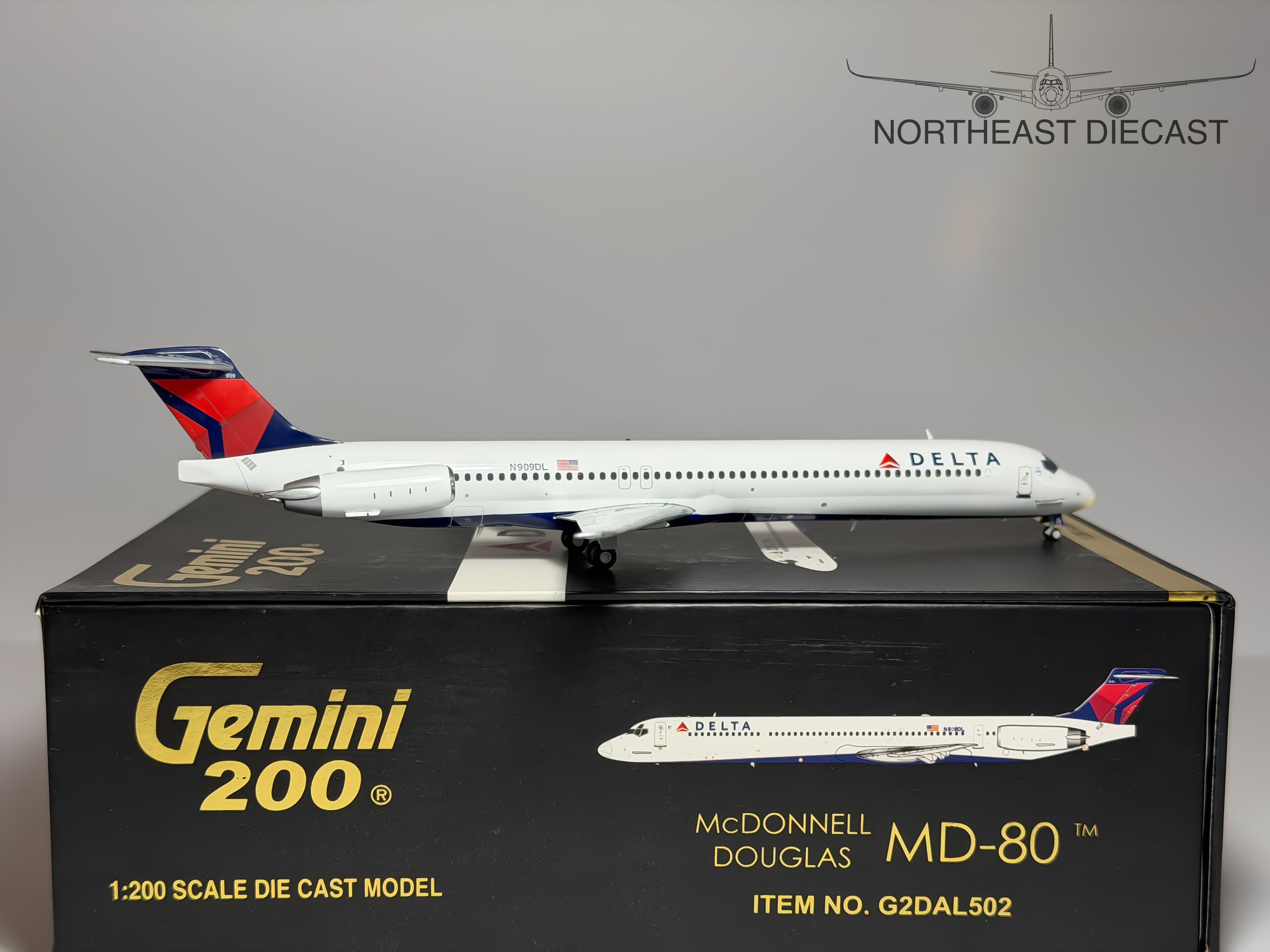 Delta Air Lines McDonnell Douglas MD-80 1:200 Gemini Jets N909DL (G2DAL502)