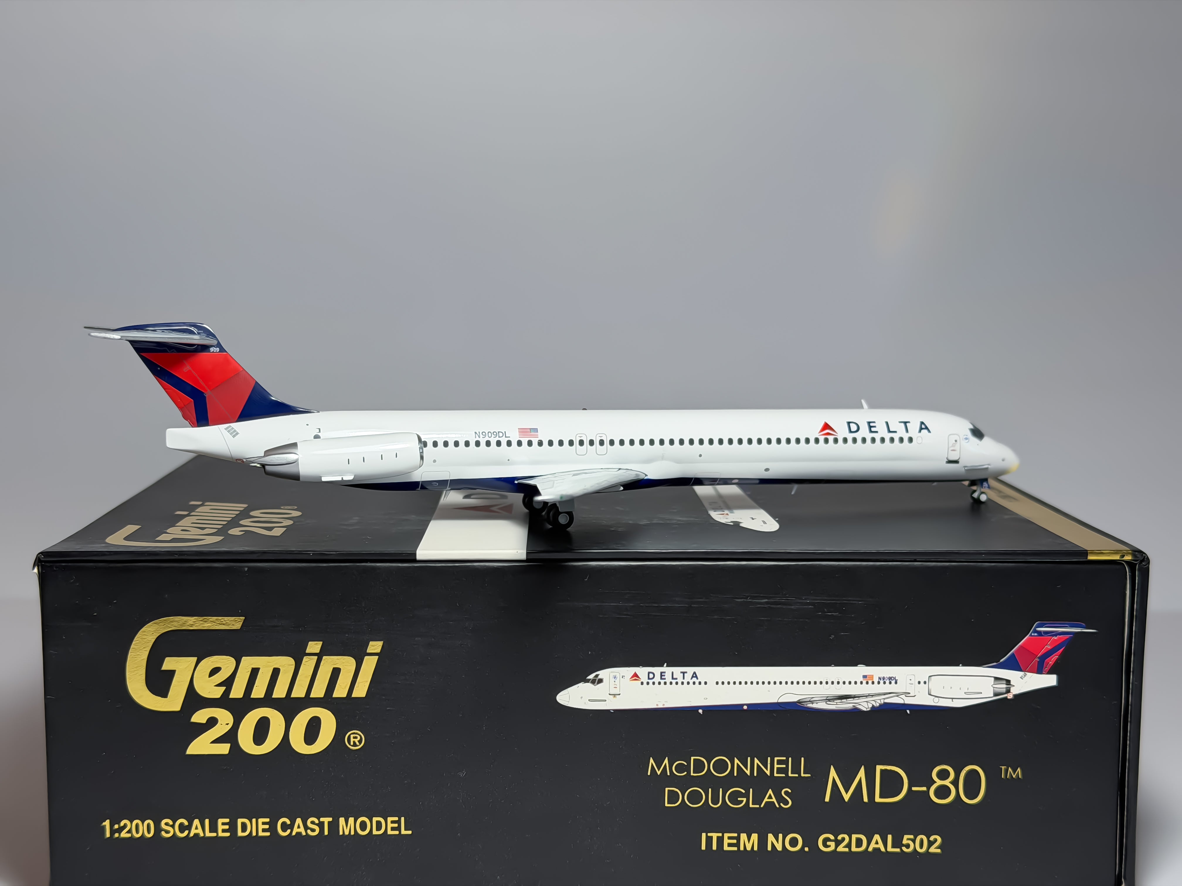Delta Air Lines McDonnell Douglas MD-80 1:200 Gemini Jets N909DL (G2DAL502)