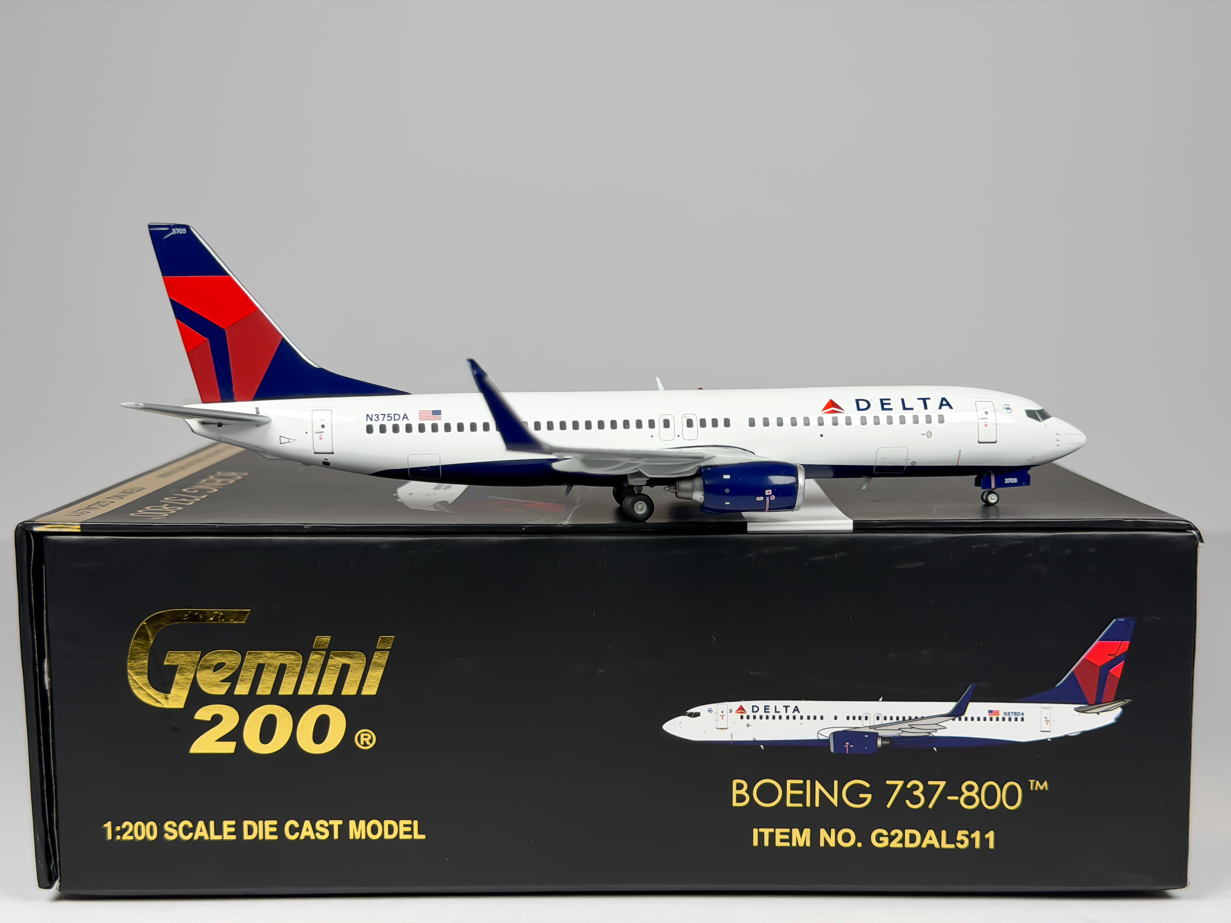 Delta Air Lines Boeing 737-800 1:200 Gemini Jets N375DA (G2DAL511)
