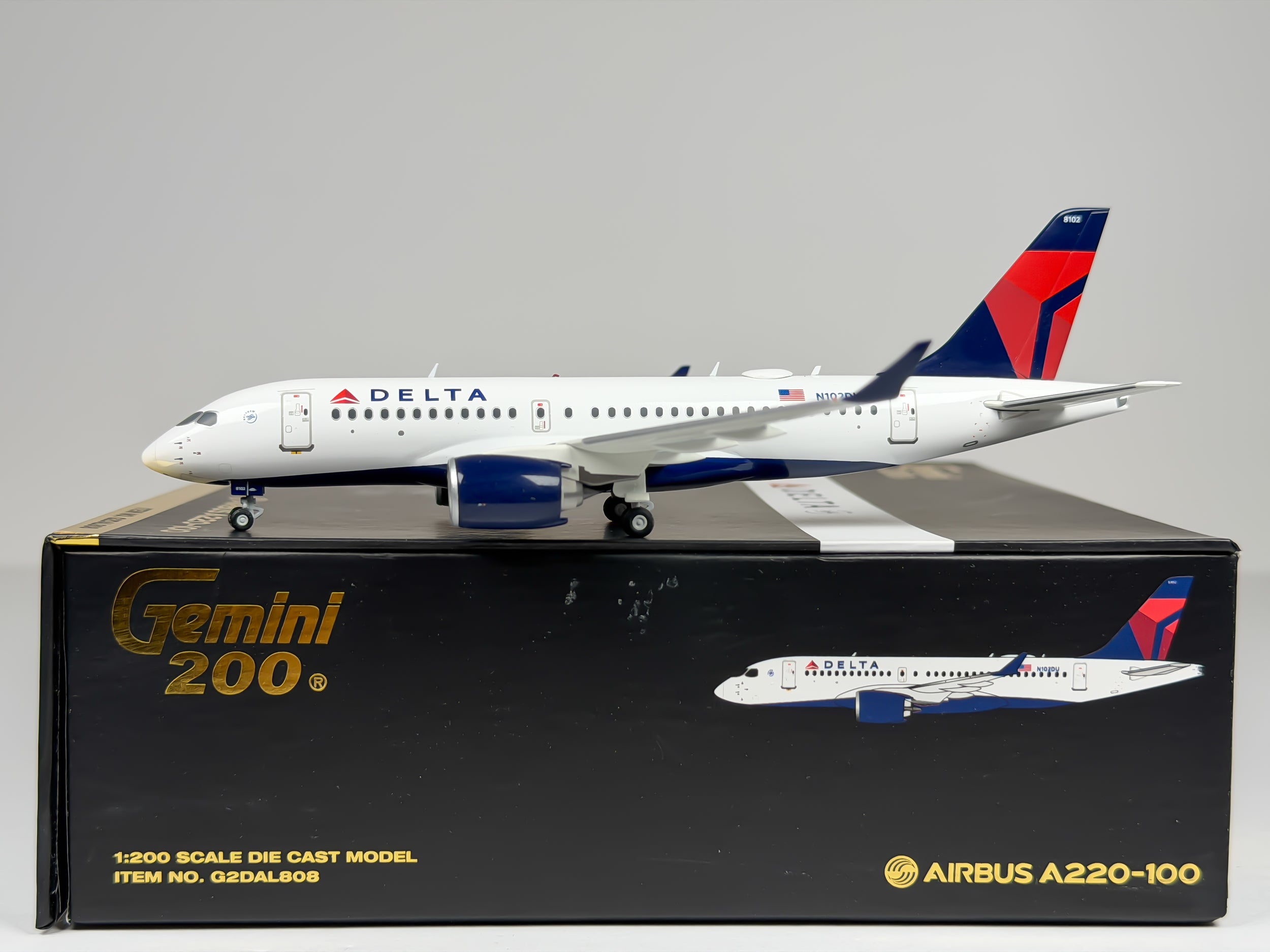 Delta Air Lines Airbus A220-100 1:200 Gemini Jets N102DU (G2DAL808)