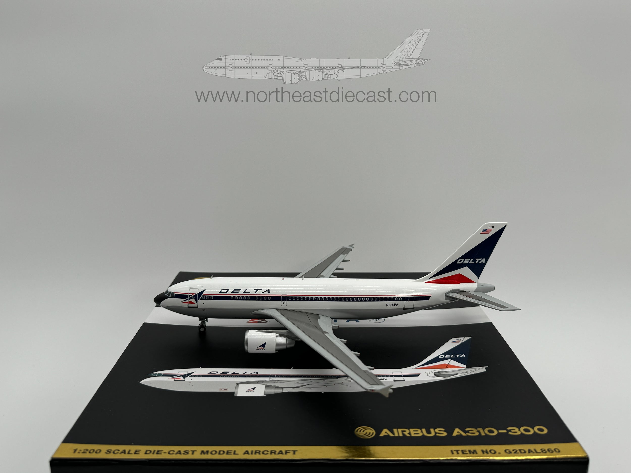 Delta Air Lines Airbus A310-300 1:200 Gemini Jets N818PA (G2DAL860)