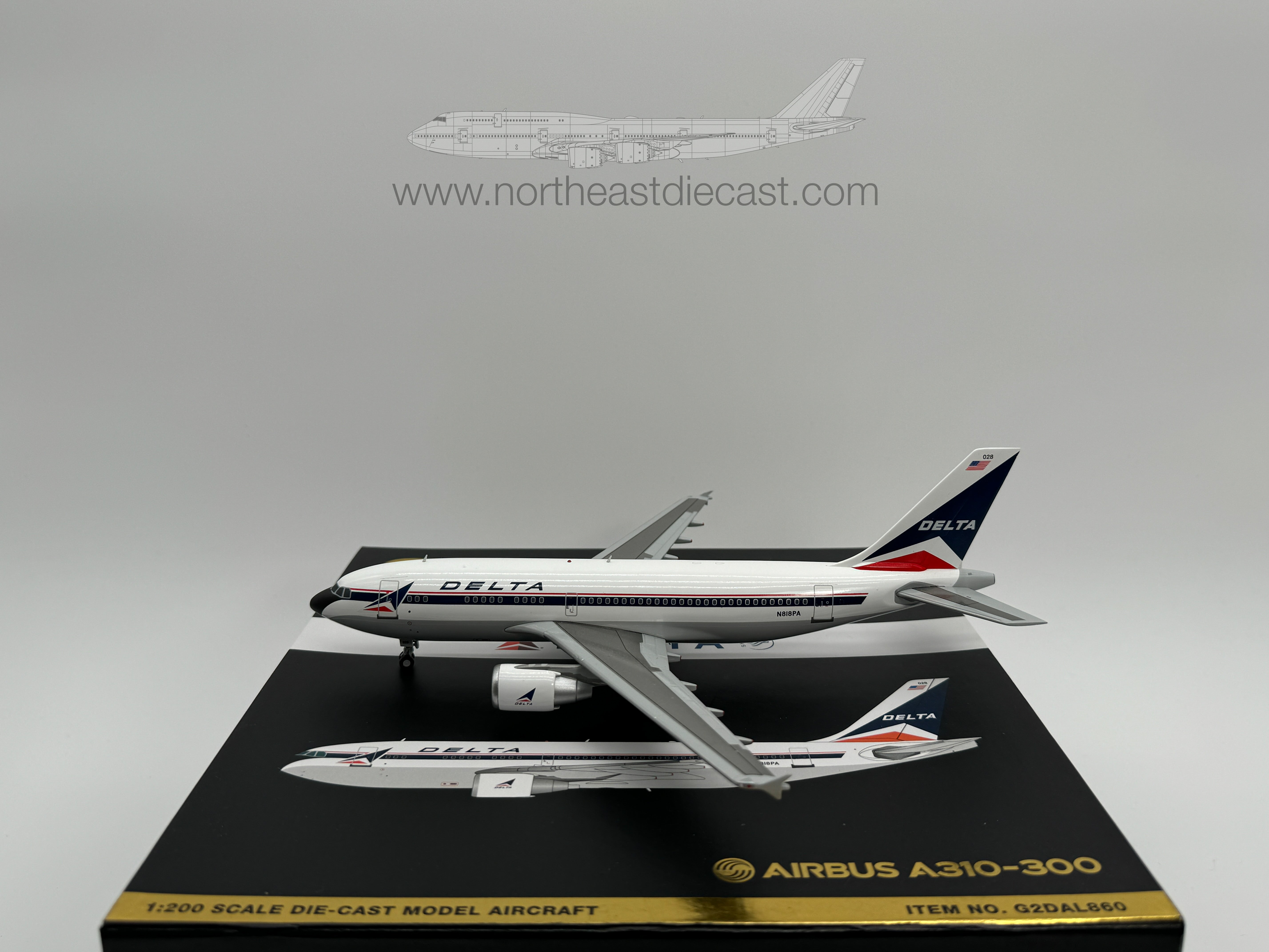 Delta Air Lines Airbus A310-300 1:200 Gemini Jets N818PA (G2DAL860)
