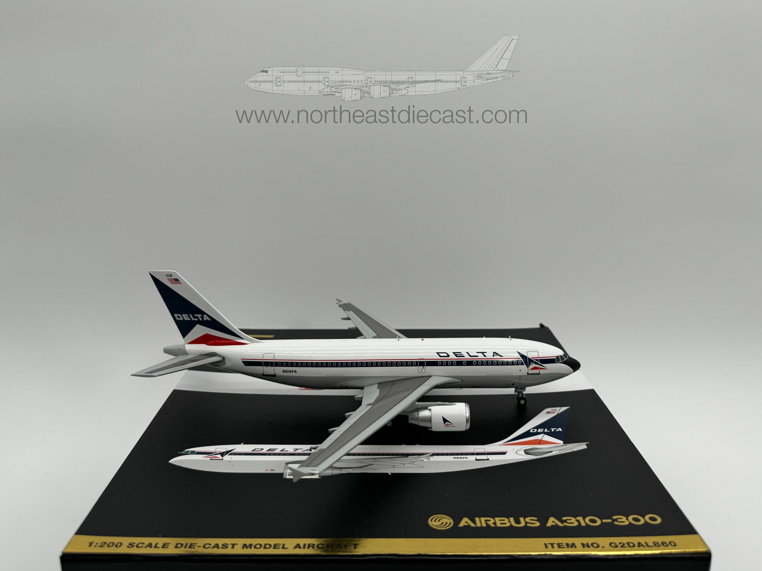 Delta Air Lines Airbus A310-300 1:200 Gemini Jets N818PA (G2DAL860)