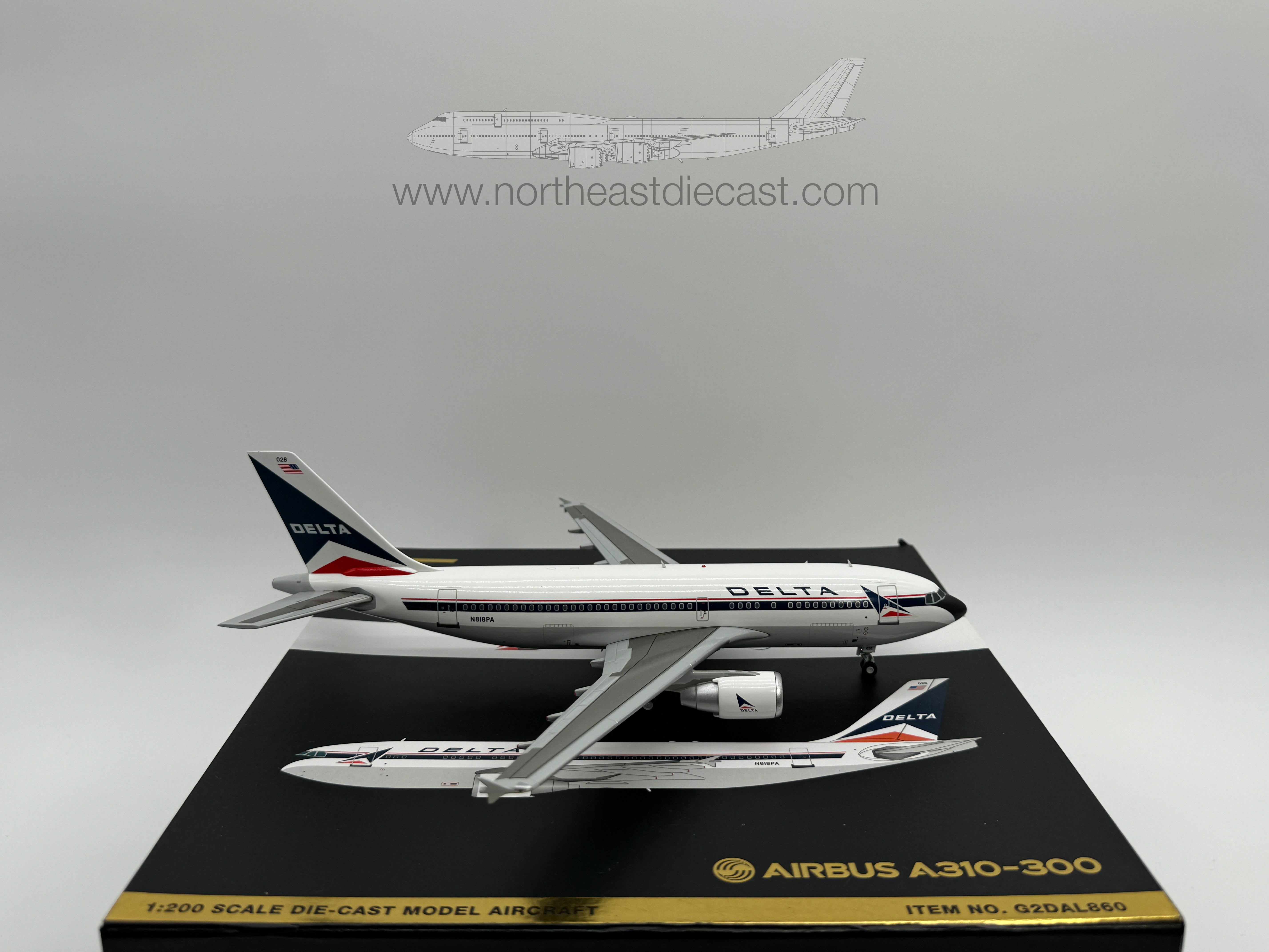Delta Air Lines Airbus A310-300 1:200 Gemini Jets N818PA (G2DAL860)