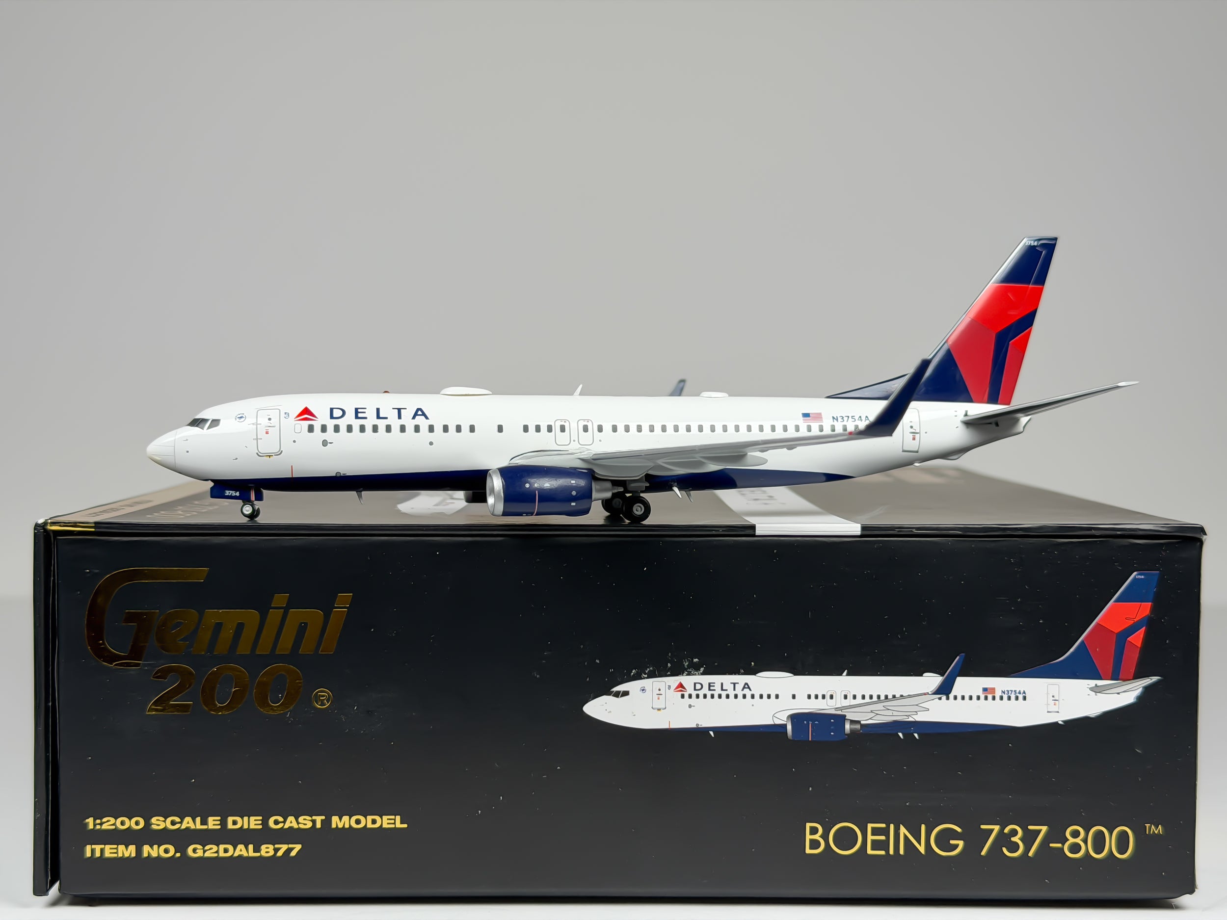Delta Air Lines Boeing 737-800 1:200 Gemini Jets N3754A (G2DAL877)