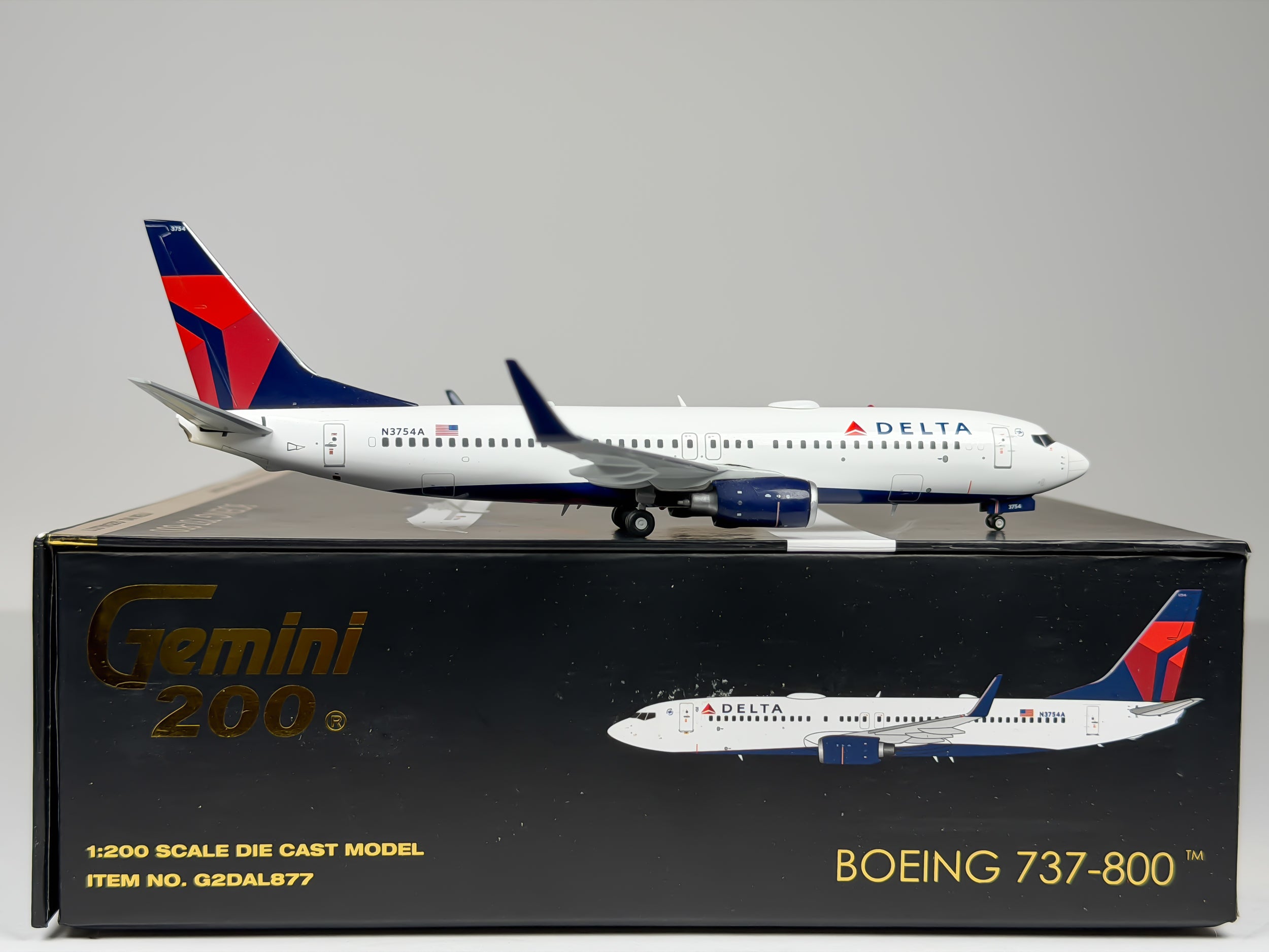 Delta Air Lines Boeing 737-800 1:200 Gemini Jets N3754A (G2DAL877)