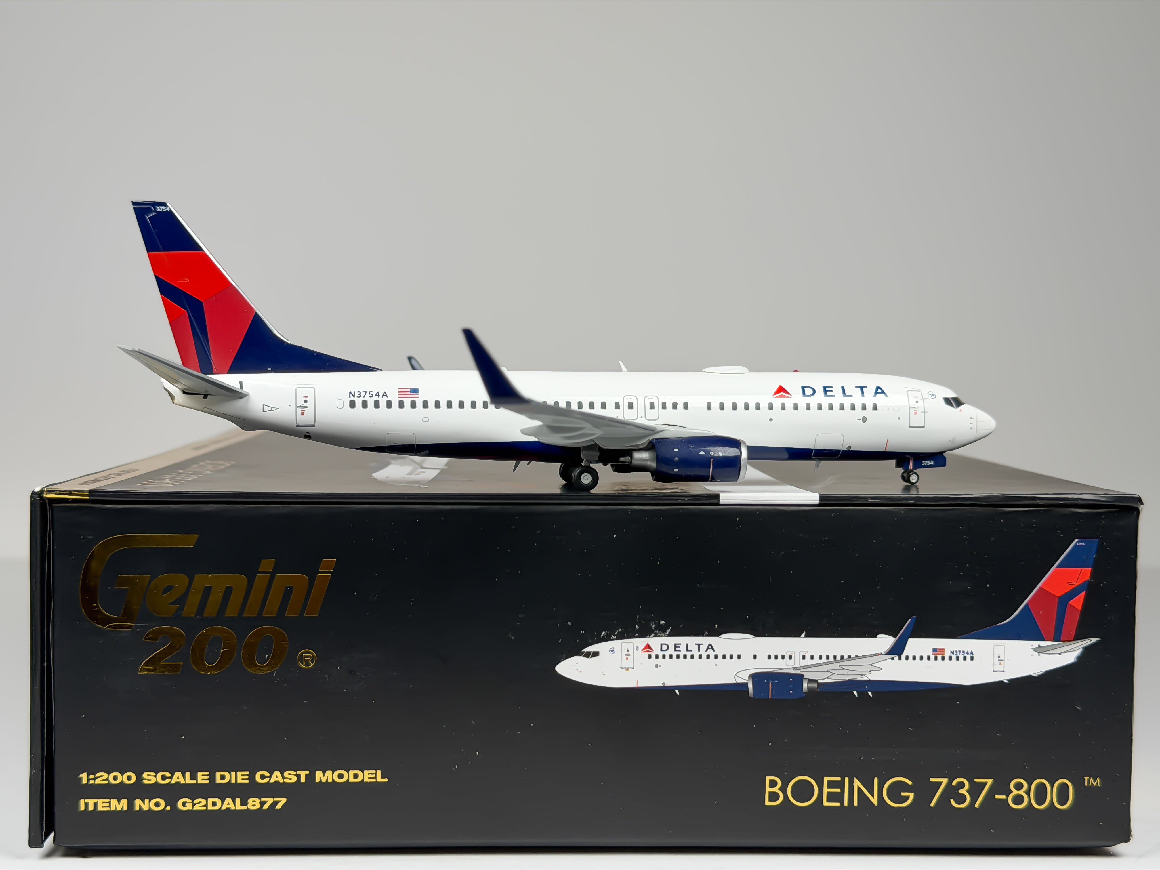 Delta Air Lines Boeing 737-800 1:200 Gemini Jets N3754A (G2DAL877)