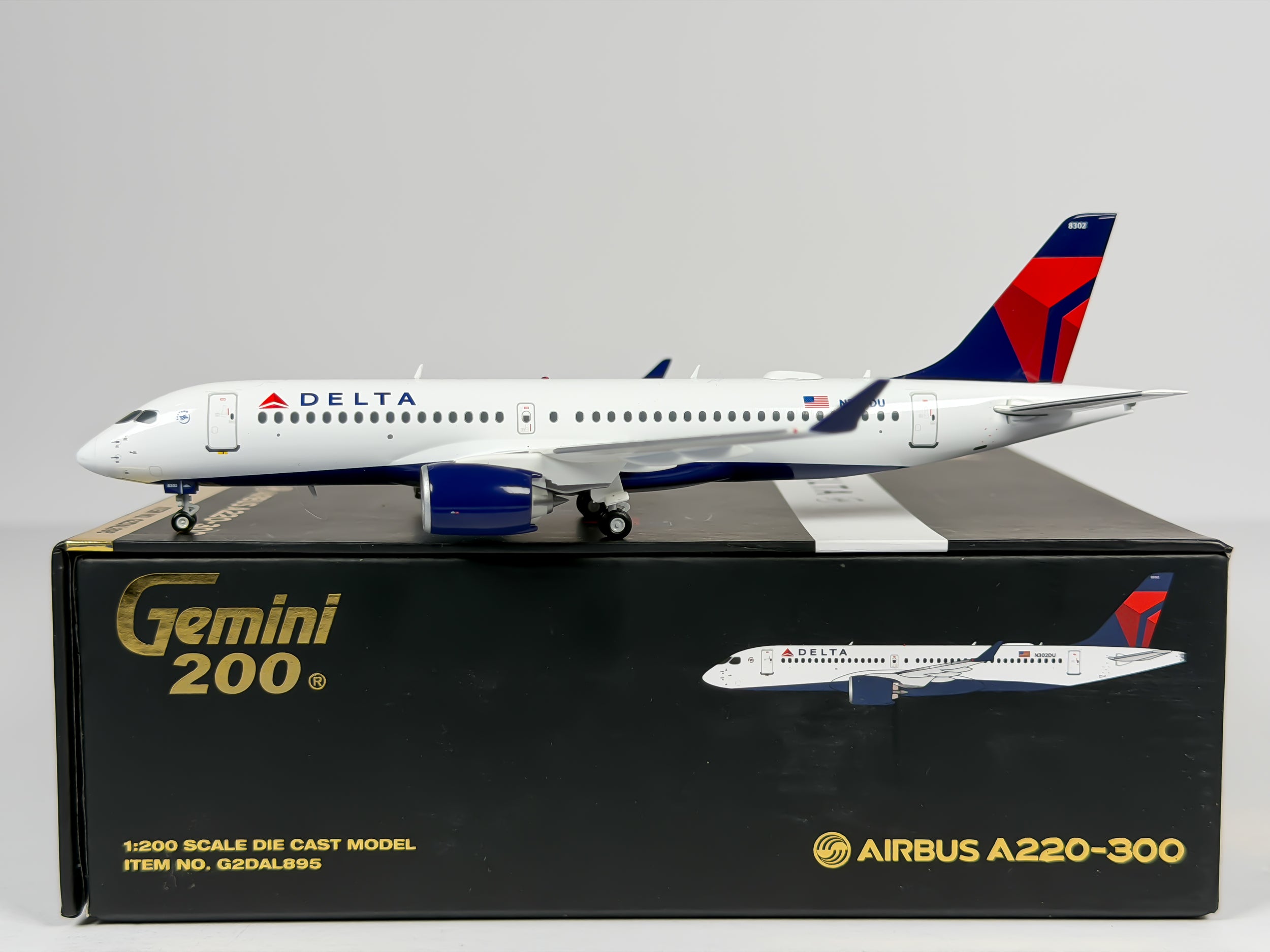 Delta Air Lines Airbus A220-300 1:200 Gemini Jets N302DU (G2DAL895)