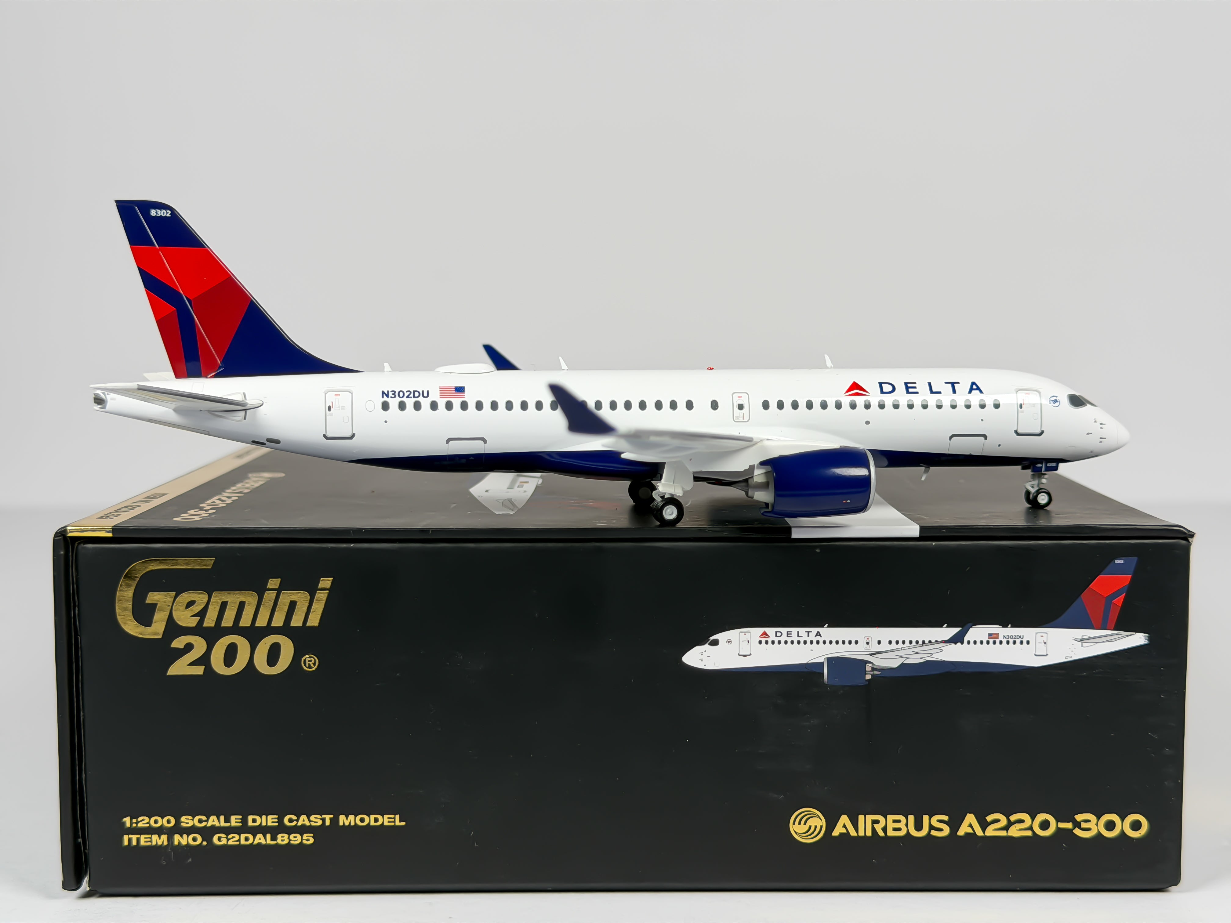 Delta Air Lines Airbus A220-300 1:200 Gemini Jets N302DU (G2DAL895)