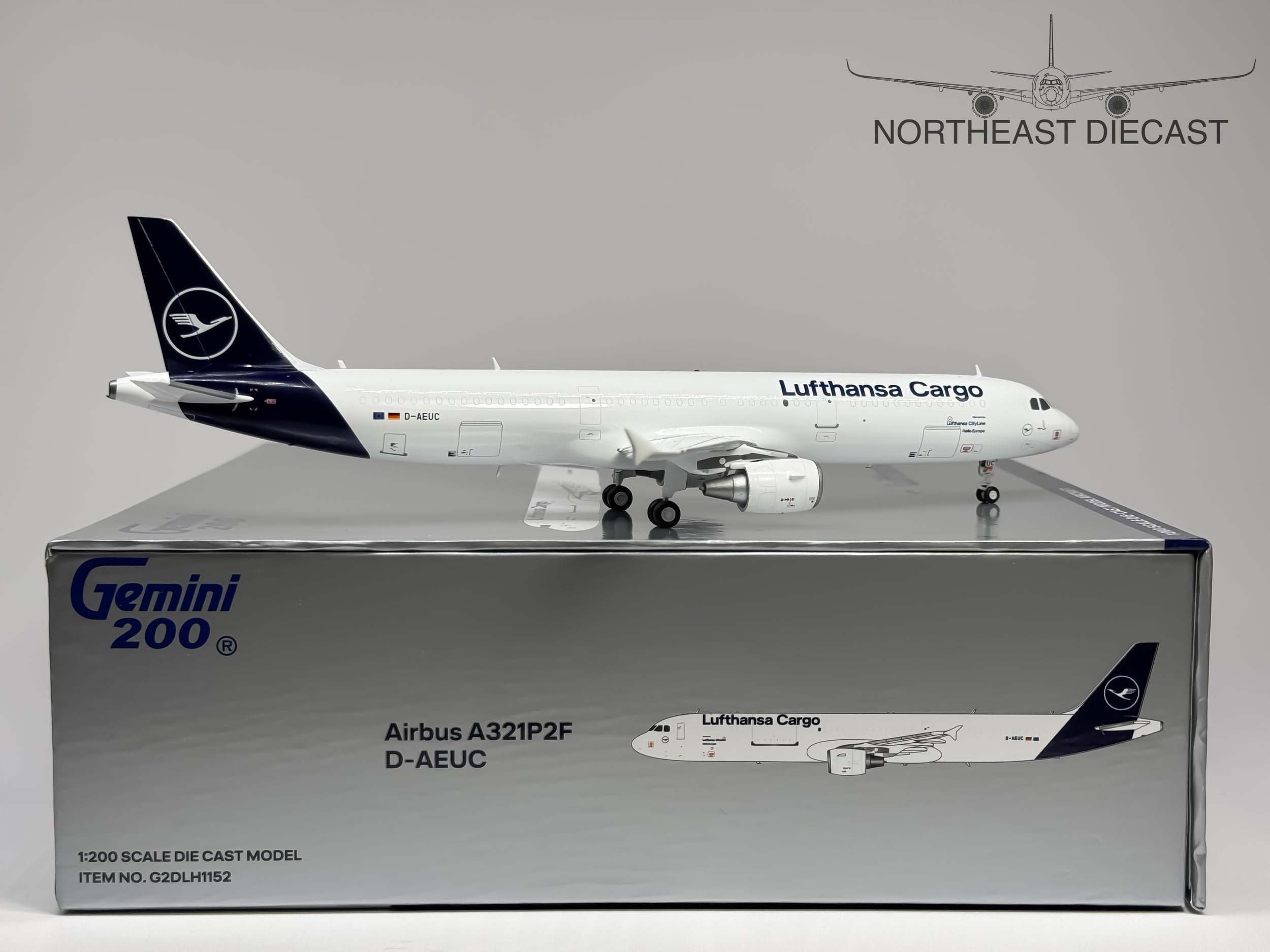 Lufthansa Cargo Airbus A321P2F 1:200 Gemini Jets D-AEUC (G2DLH1152)