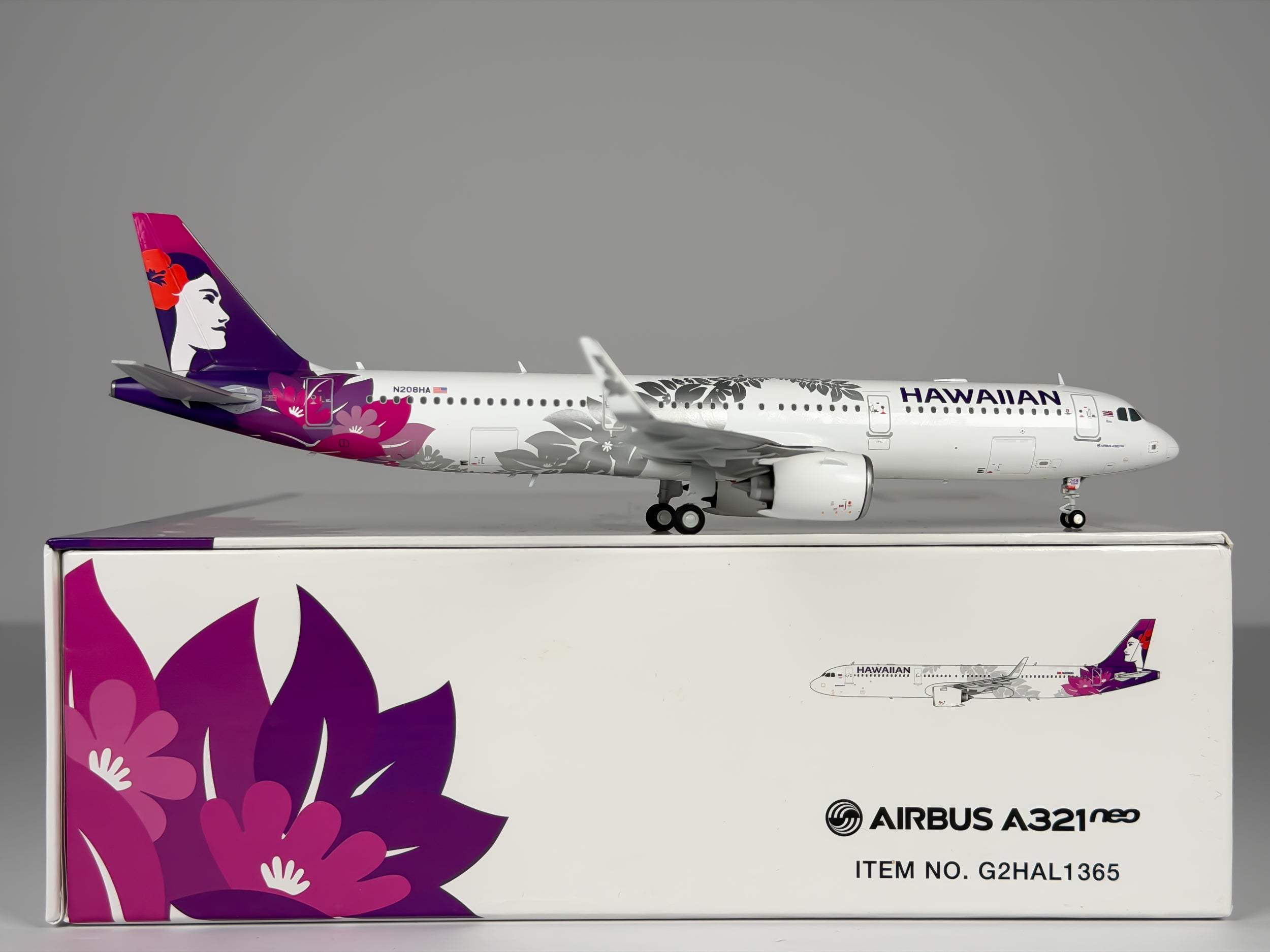 Hawaiian Airlines Airbus A321neo 1:200 Gemini Jets N208HA (G2HAL1365)