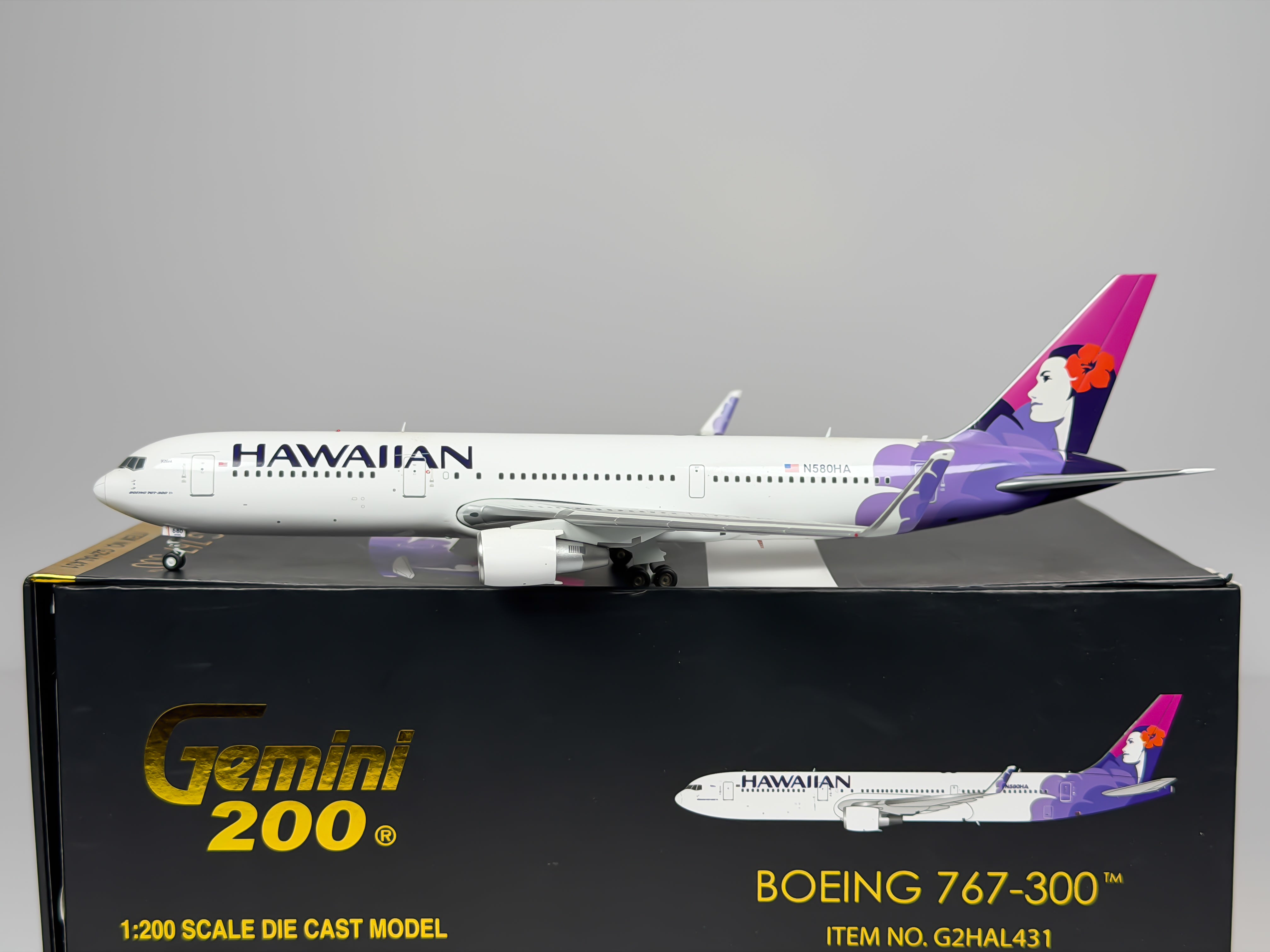 Hawaiian Airlines Boeing 767-300 1:200 Gemini Jets N580HA (G2HAL431)