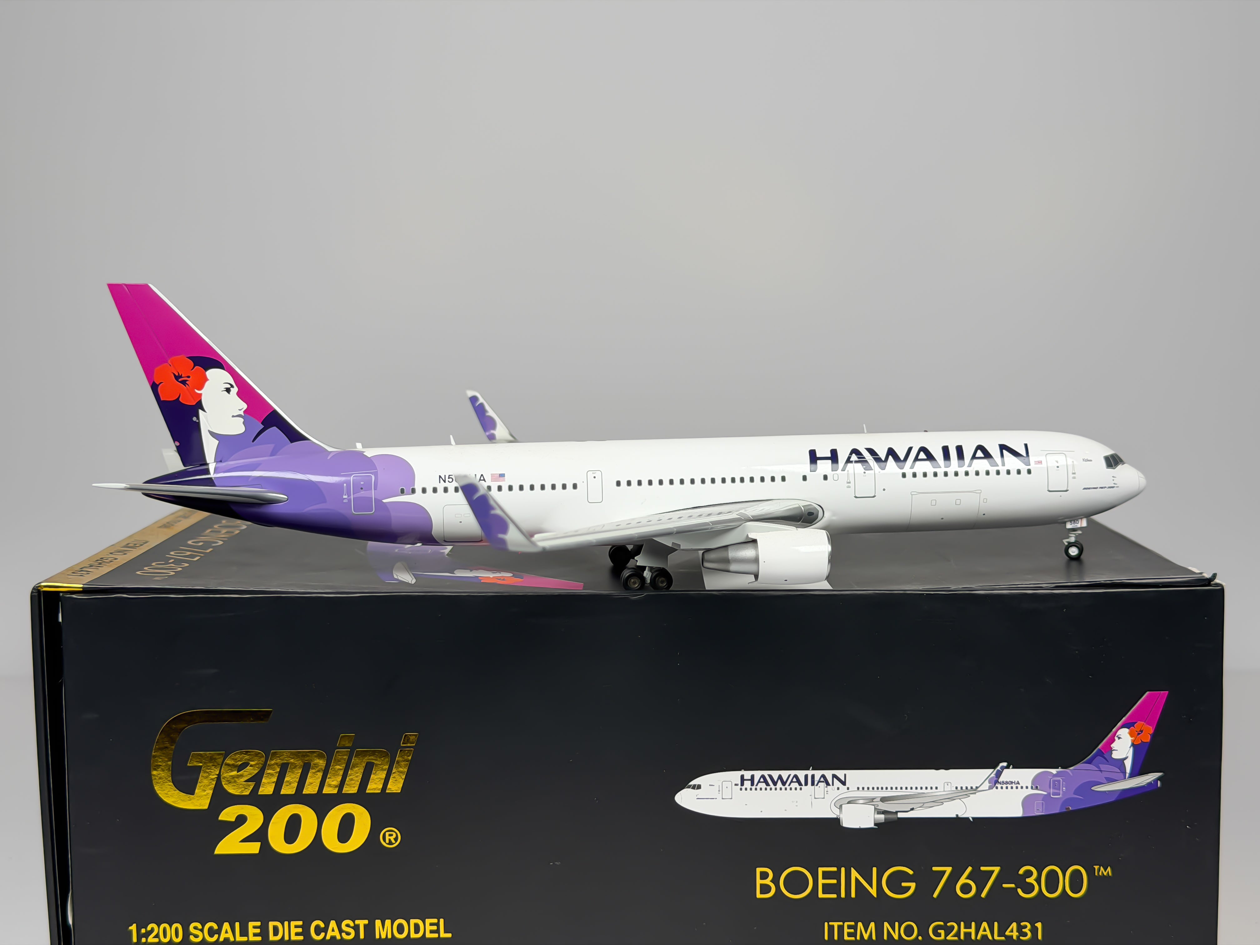 Hawaiian Airlines Boeing 767-300 1:200 Gemini Jets N580HA (G2HAL431)