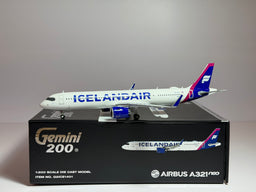Gemini Jets 1:200 Icelandair Airbus A321neo TF-IAA new colors G2ICE1401 w/stand
