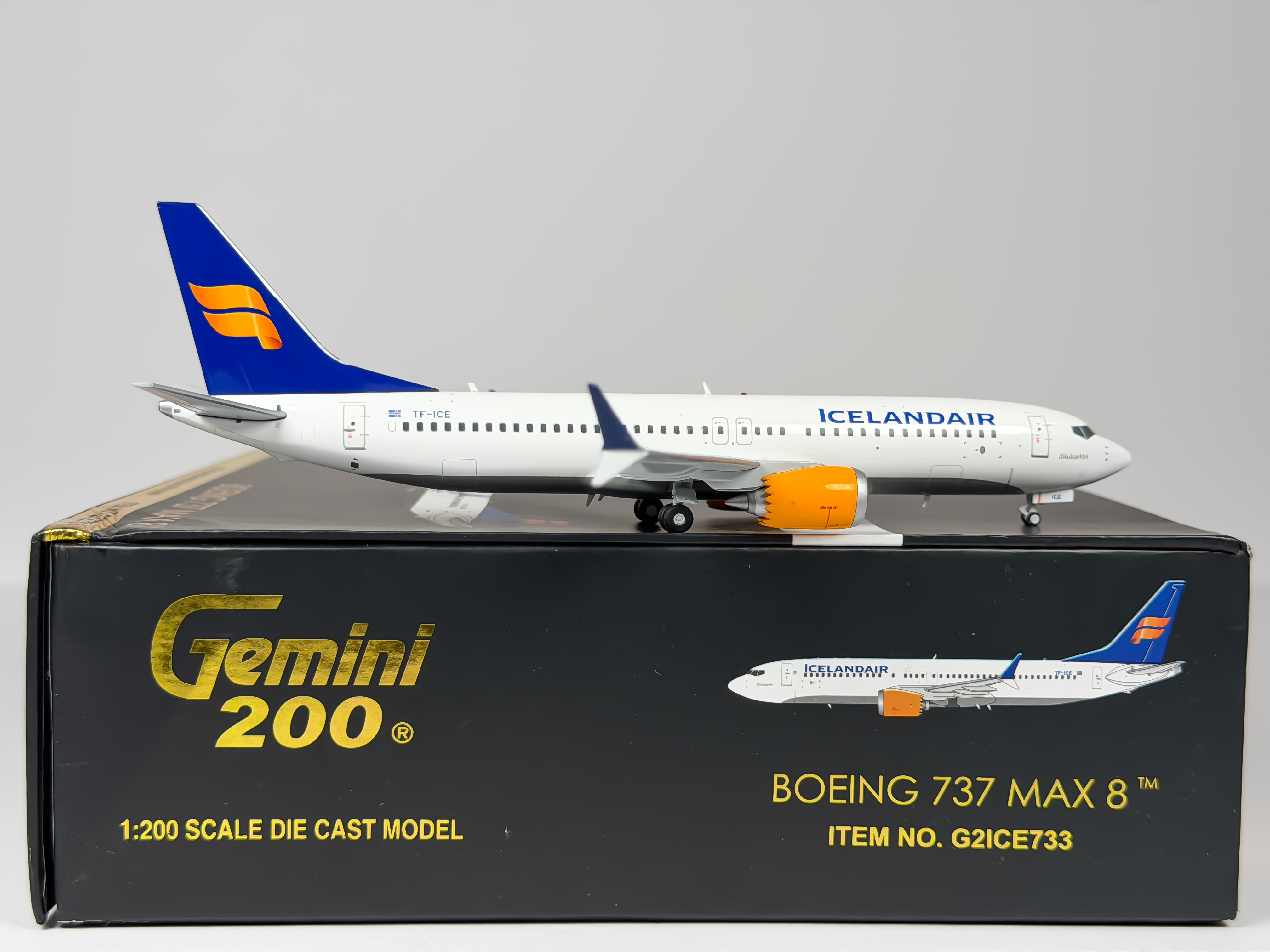 Icelandair Boeing 737 MAX 8 1:200 Gemini Jets TF-ICE (G2ICE733)