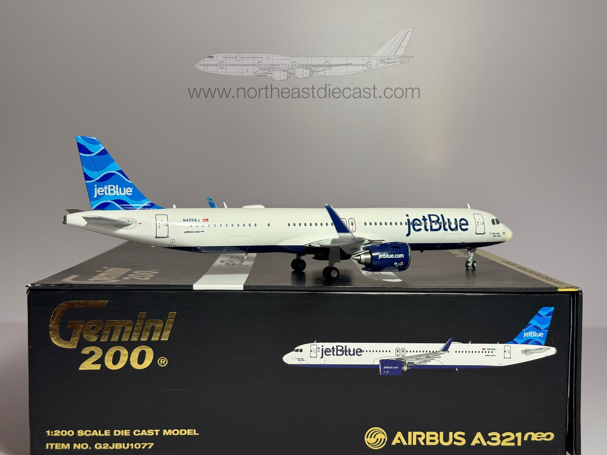 JetBlue Airbus A321neo 1:200 Gemini Jets N4058J (G2JBU1077)