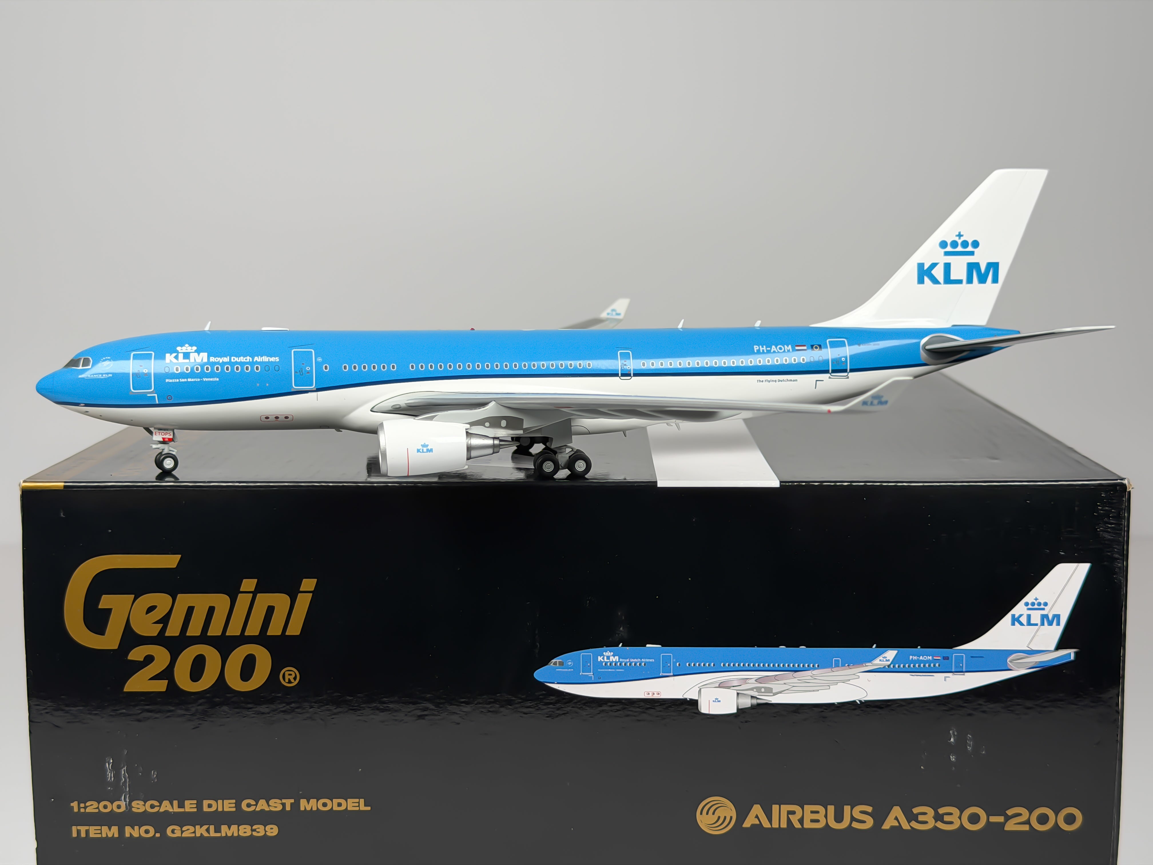 KLM Royal Dutch Airlines Airbus A330-200 1:200 Gemini Jets PH-AOM (G2KLM839)