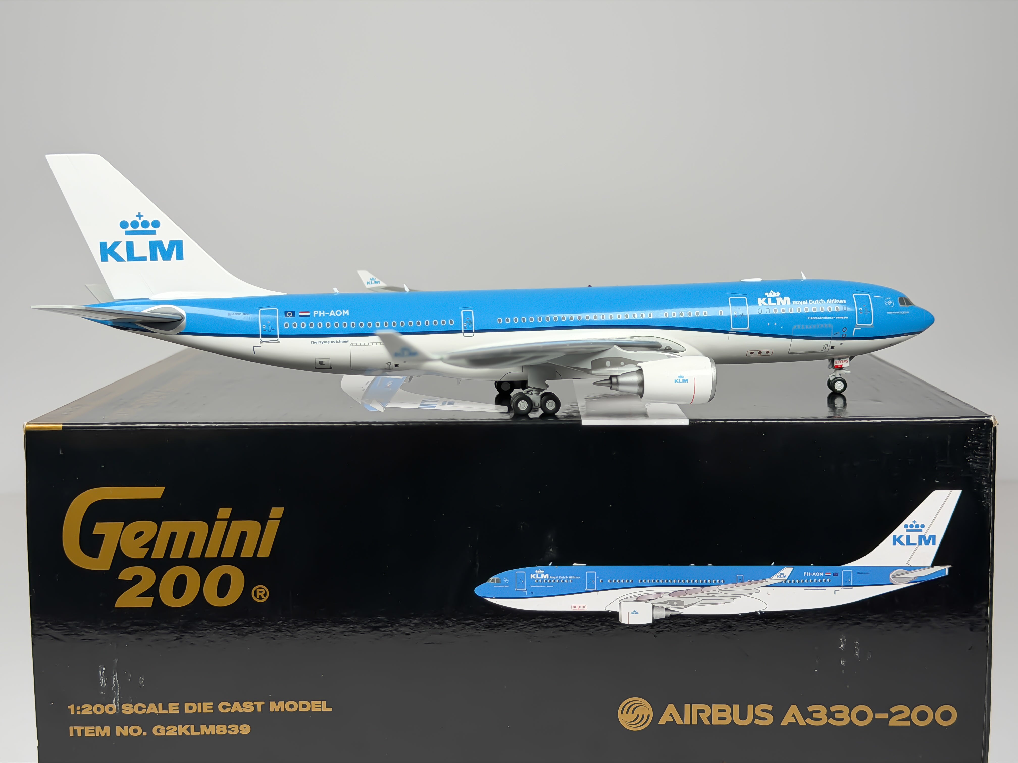KLM Royal Dutch Airlines Airbus A330-200 1:200 Gemini Jets PH-AOM (G2KLM839)