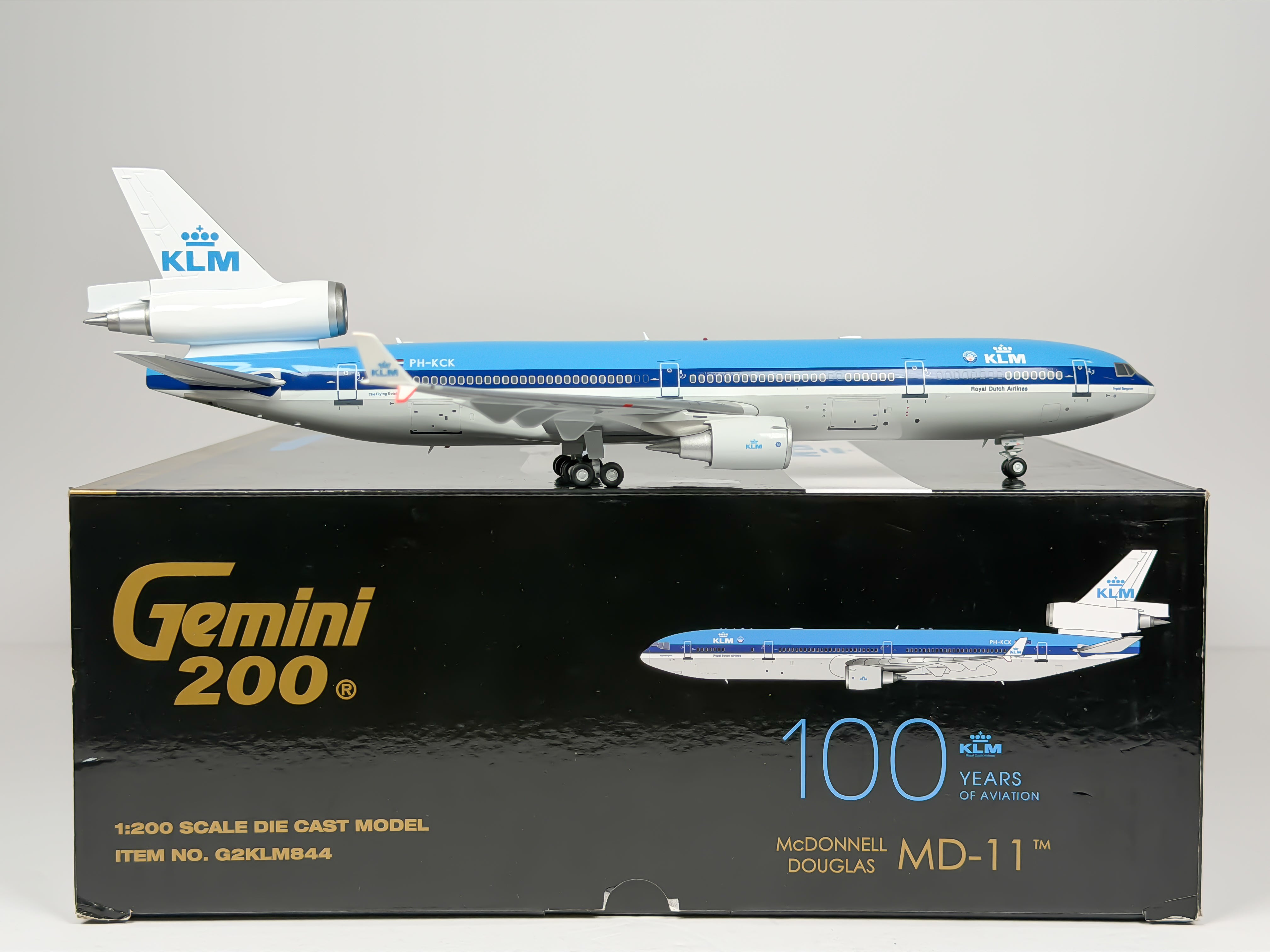 KLM Royal Dutch Airlines McDonnell Douglas MD-11 1:200 Gemini Jets PH-KCK (G2KLM844)