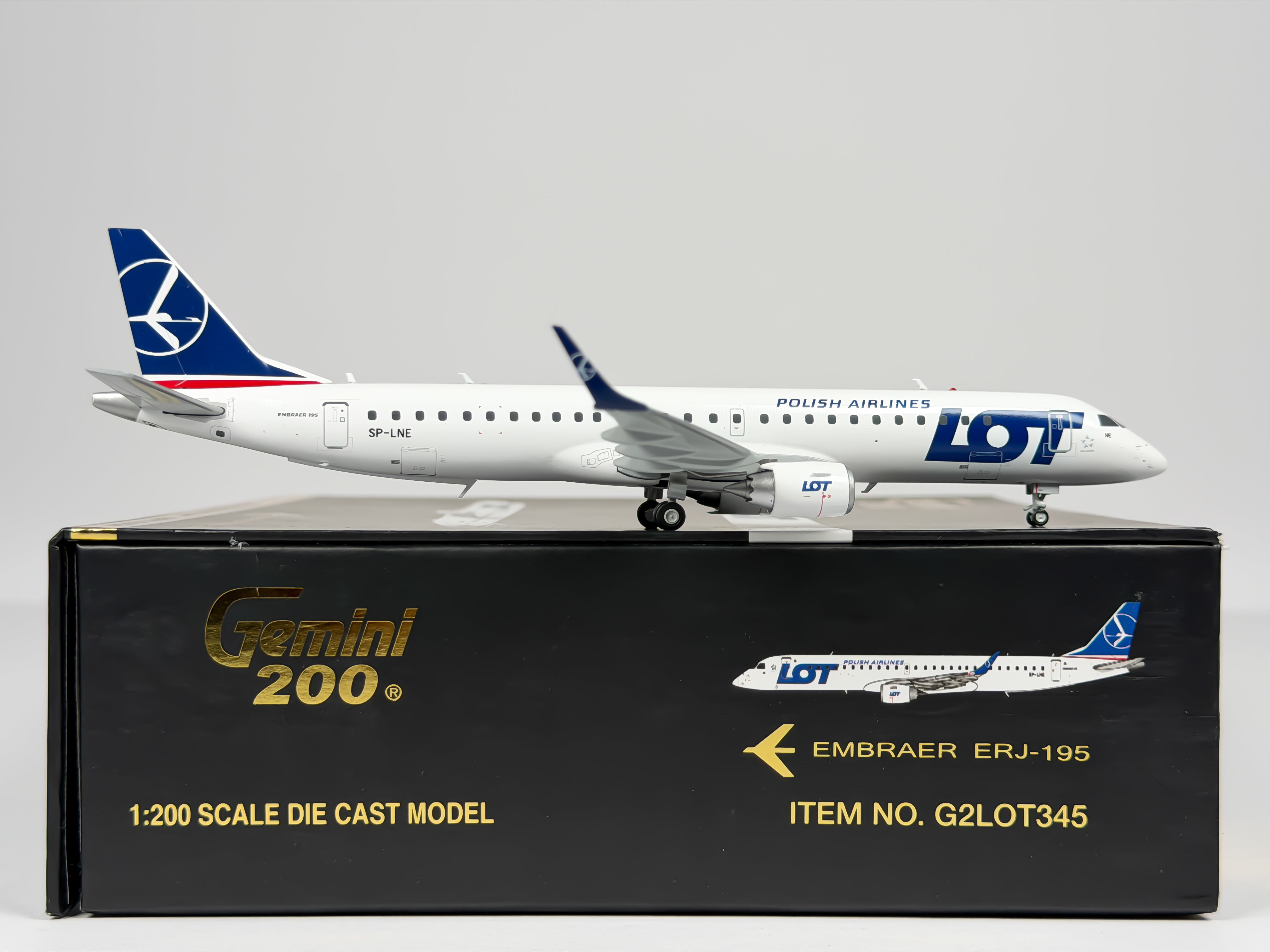 LOT Polish Airlines Embraer E195 1:200 Gemini Jets SP-LNE (G2LOT345)