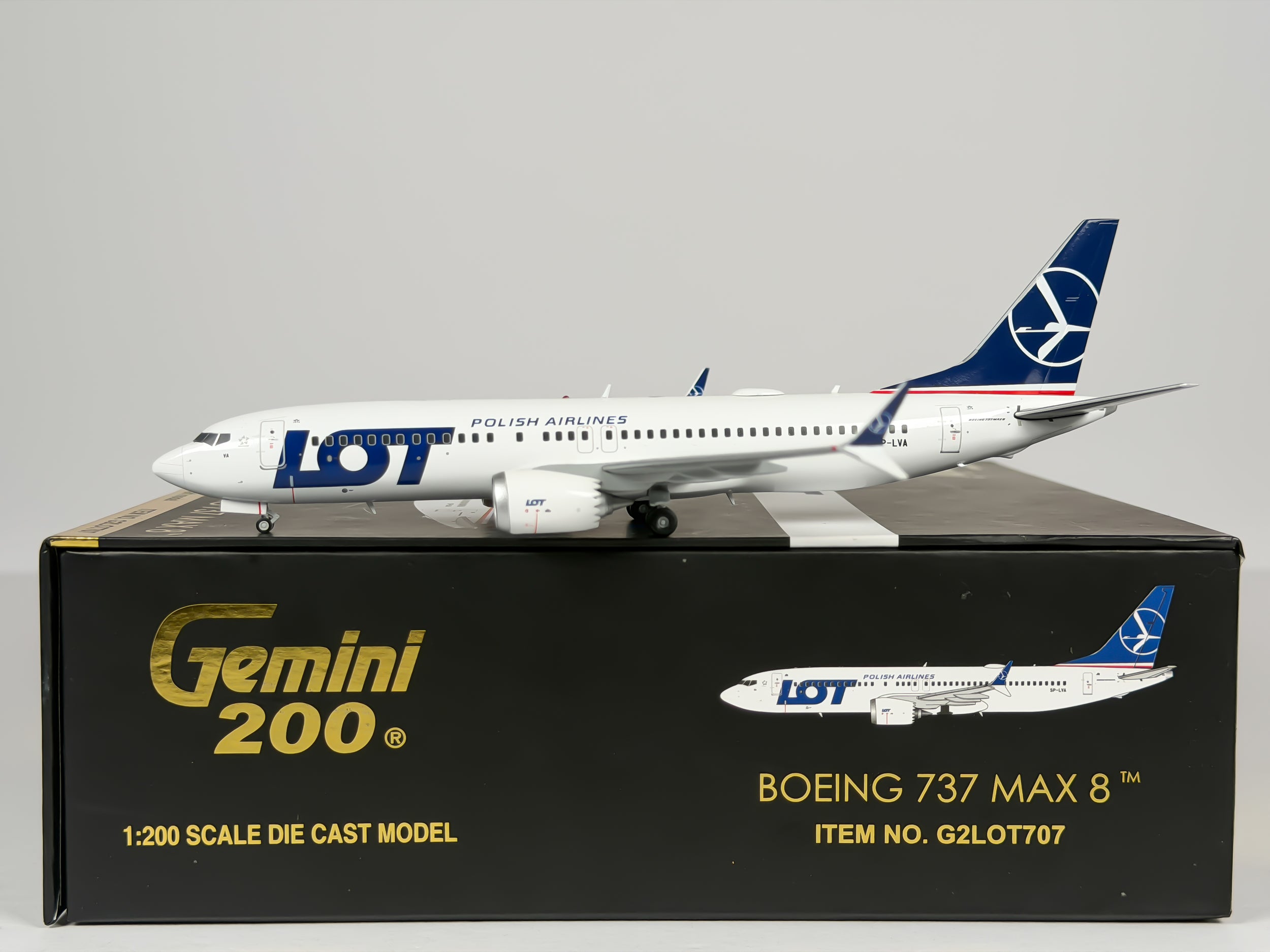LOT Polish Airlines Boeing 737 MAX 8 1:200 Gemini Jets SP-LVA (G2LOT707)