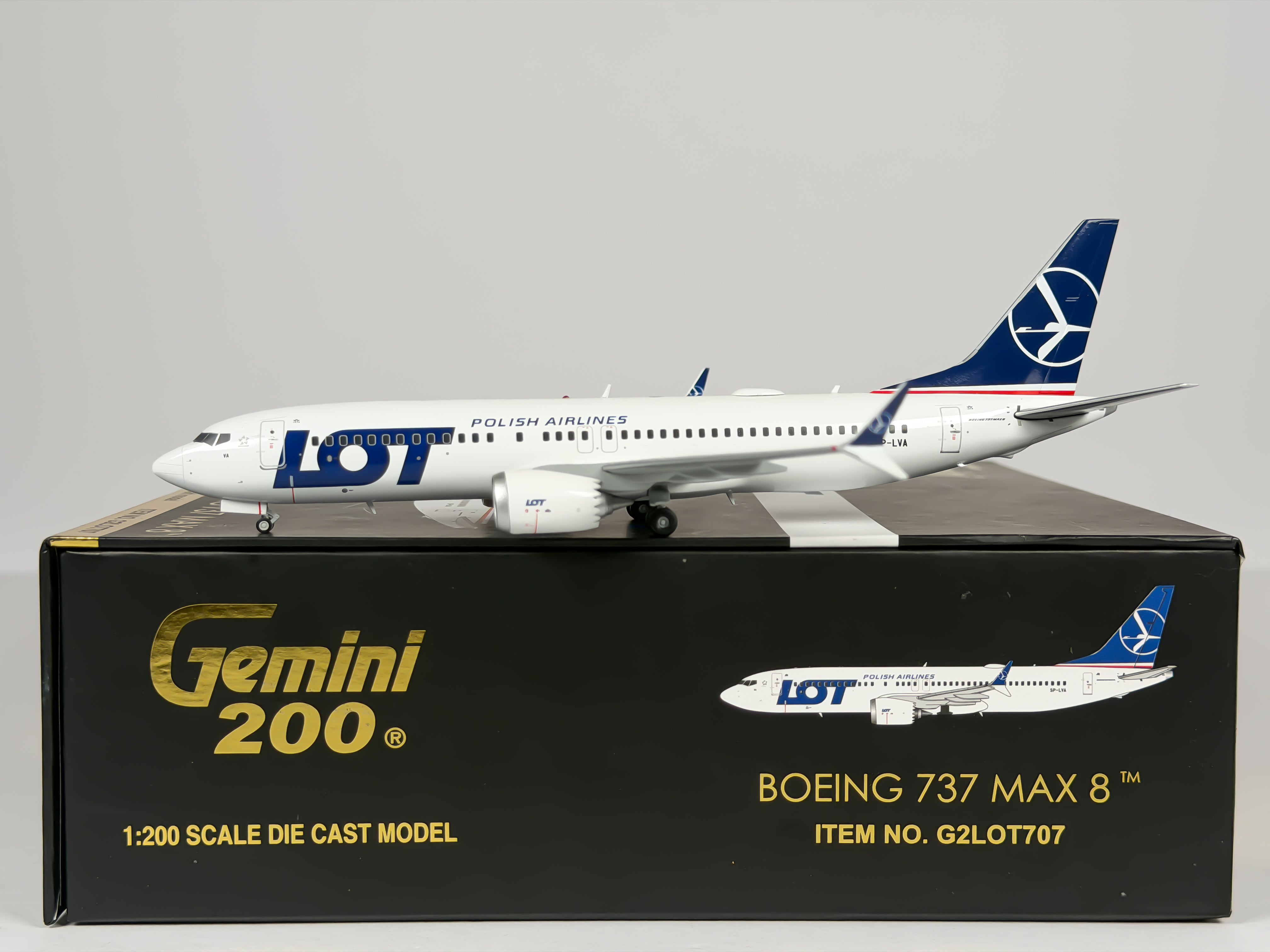 LOT Polish Airlines Boeing 737 MAX 8 1:200 Gemini Jets SP-LVA (G2LOT707)