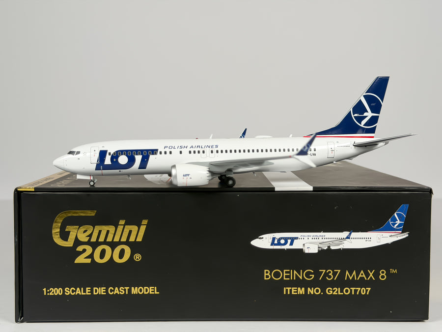 LOT Polish Airlines Boeing 737 MAX 8 1:200 Gemini Jets SP-LVA (G2LOT707)