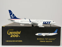 LOT Polish Airlines Boeing 737 MAX 8 1:200 Gemini Jets SP-LVA (G2LOT707)