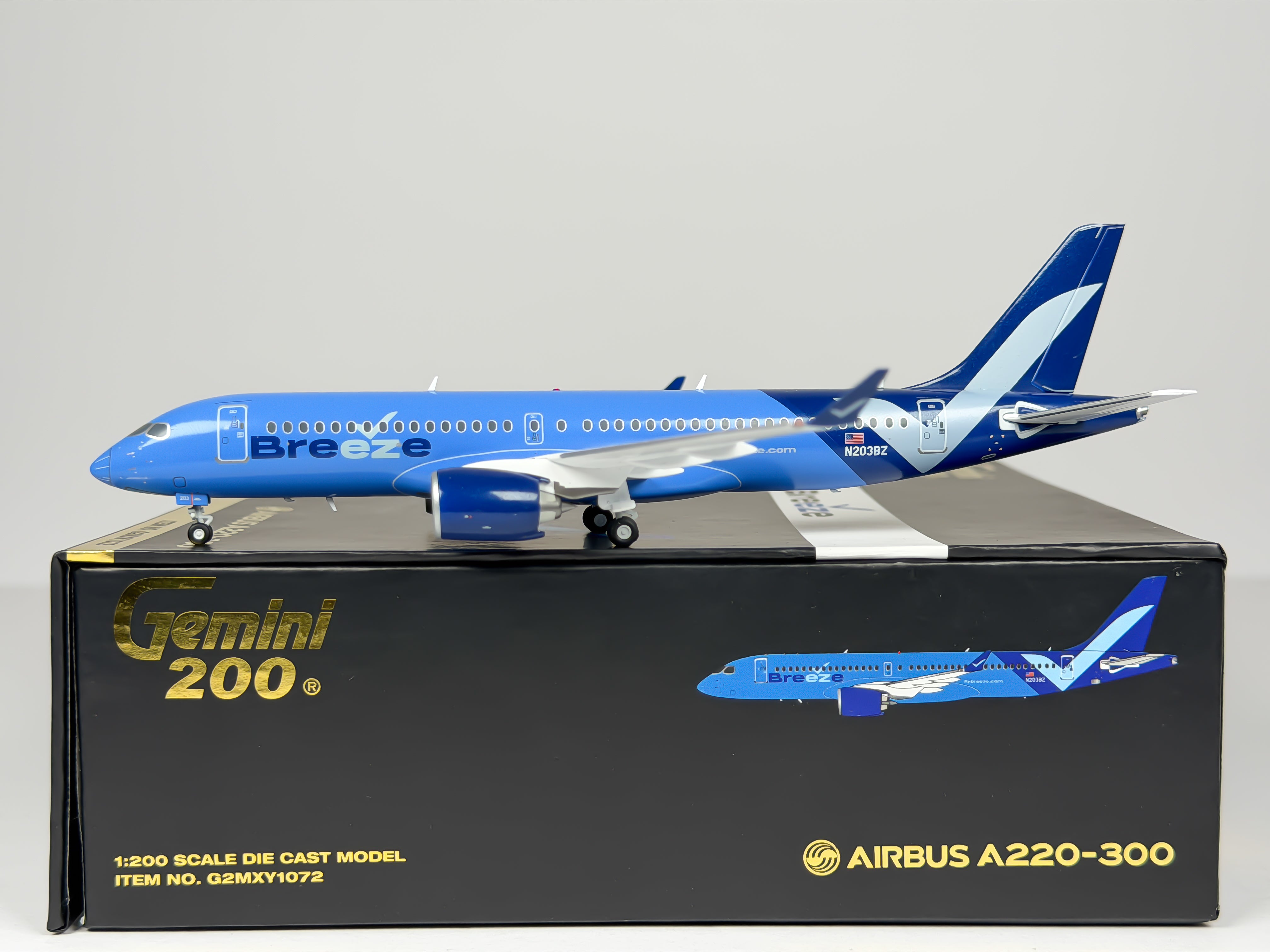 Breeze Airways Airbus A220-300 1:200 Gemini Jets N203BZ (G2MXY1072)