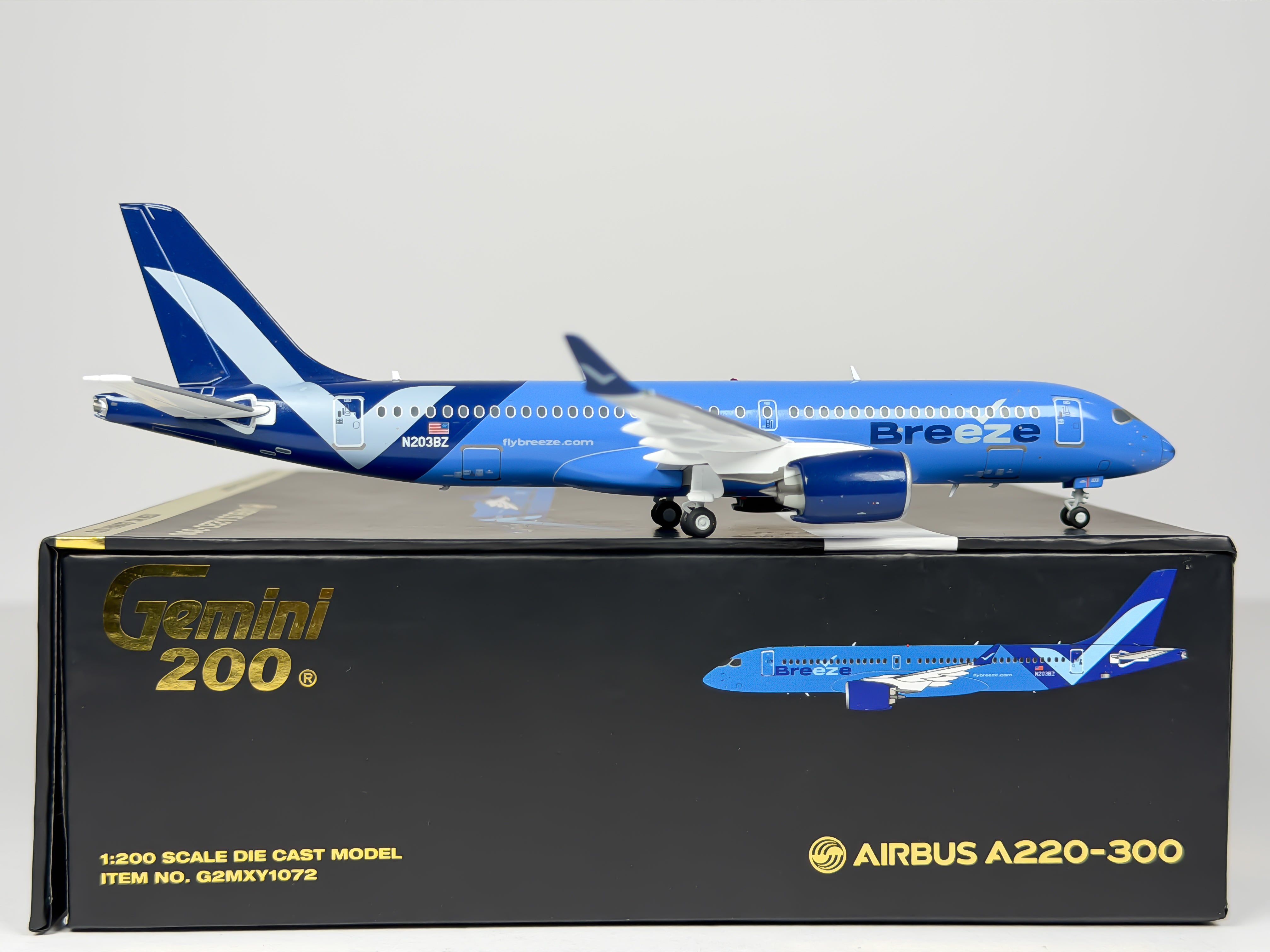 Breeze Airways Airbus A220-300 1:200 Gemini Jets N203BZ (G2MXY1072)