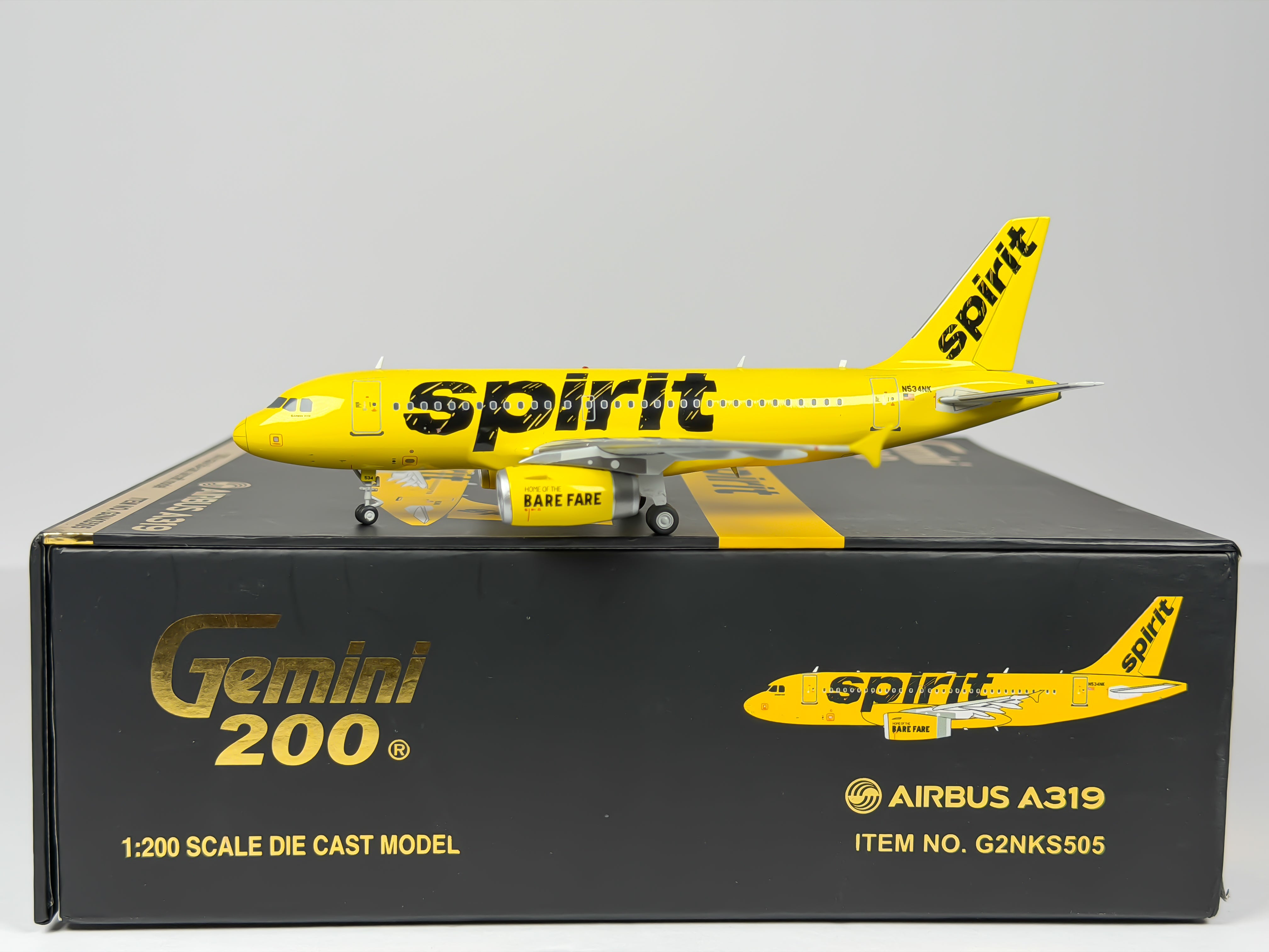 Spirit Airlines Airbus A319 1:200 Gemini Jets N534NK (G2NKS505)
