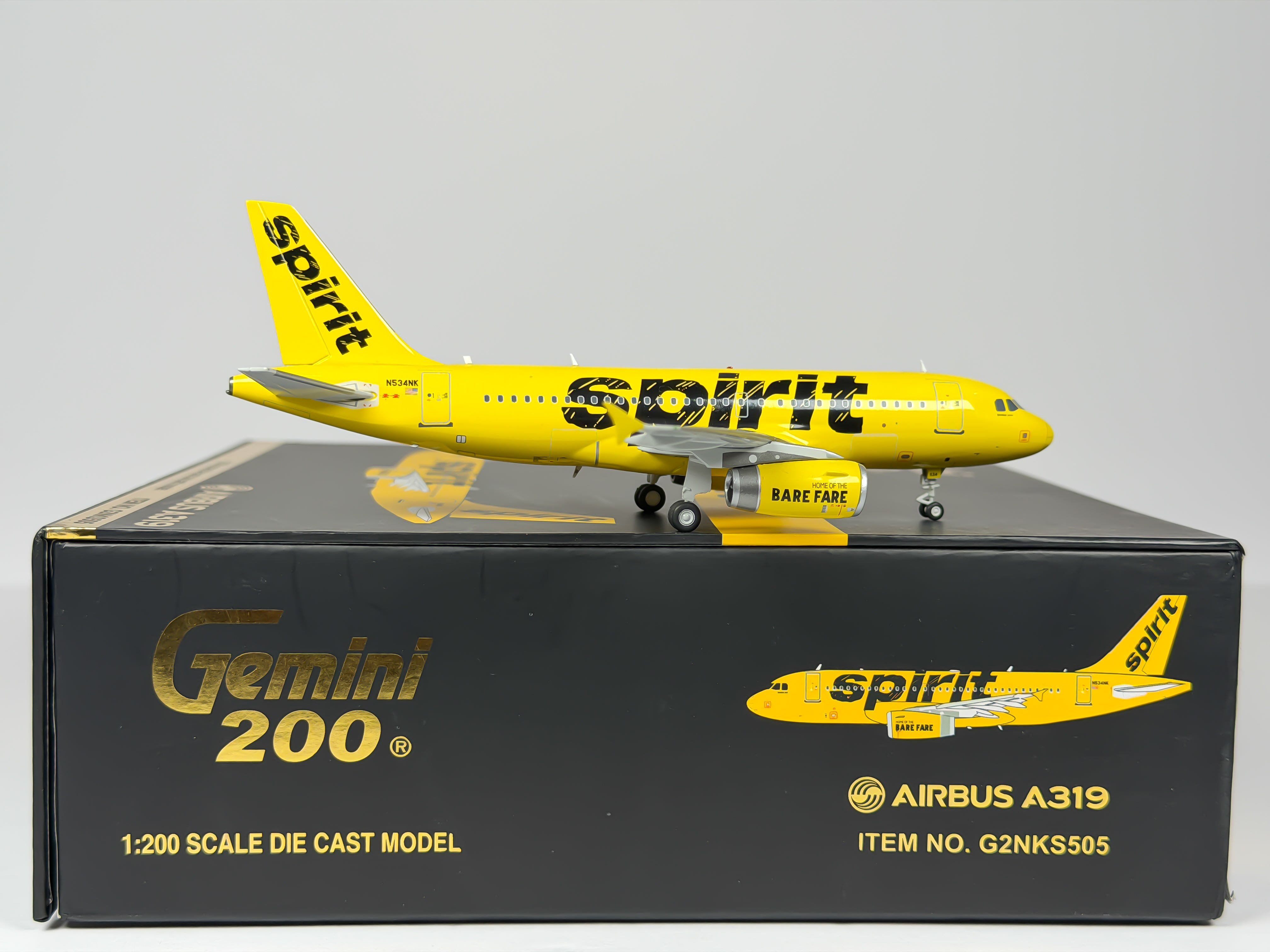 Spirit Airlines Airbus A319 1:200 Gemini Jets N534NK (G2NKS505)
