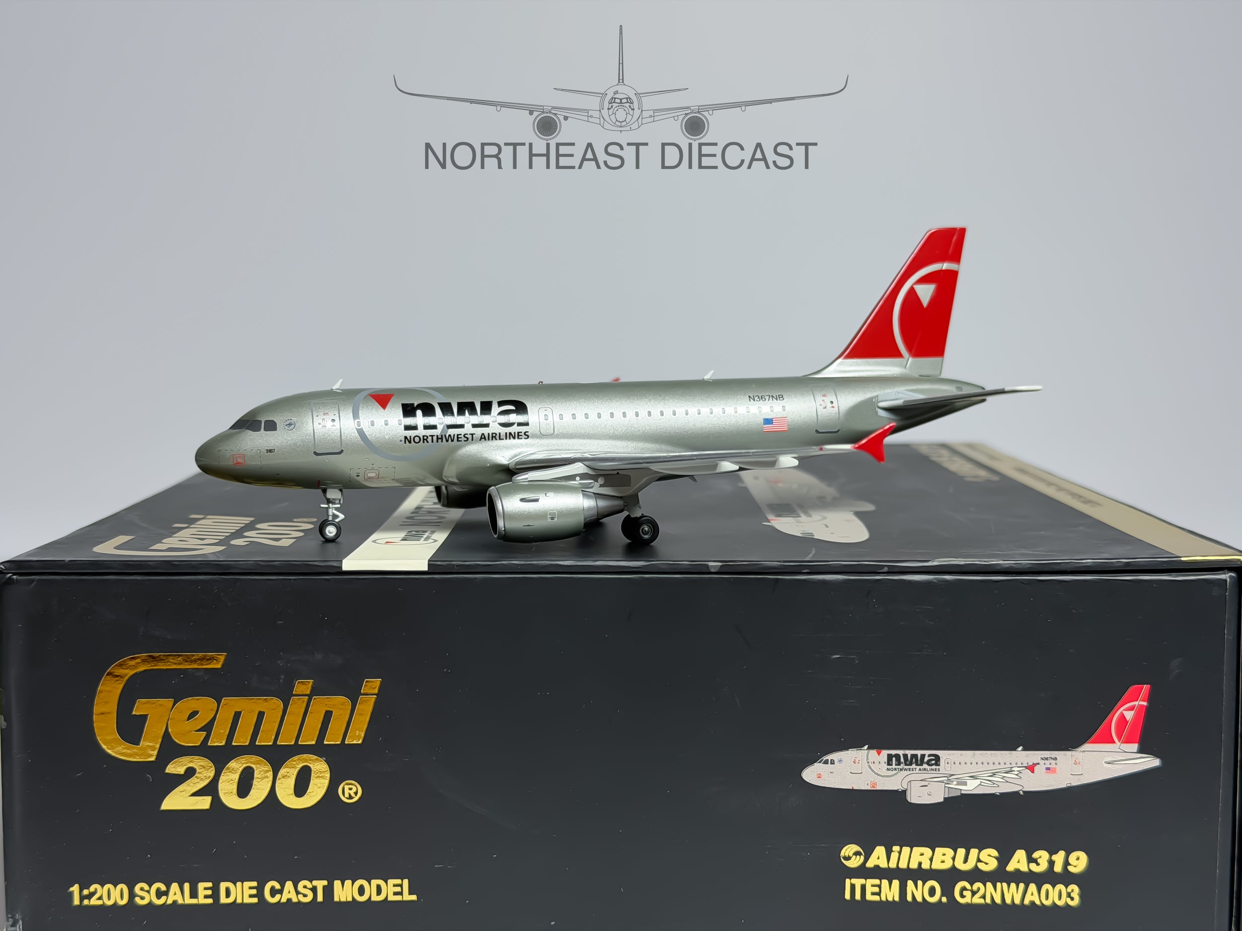 Northwest Airlines Airbus A319 1:200 Gemini Jets N367NB (G2NWA003)
