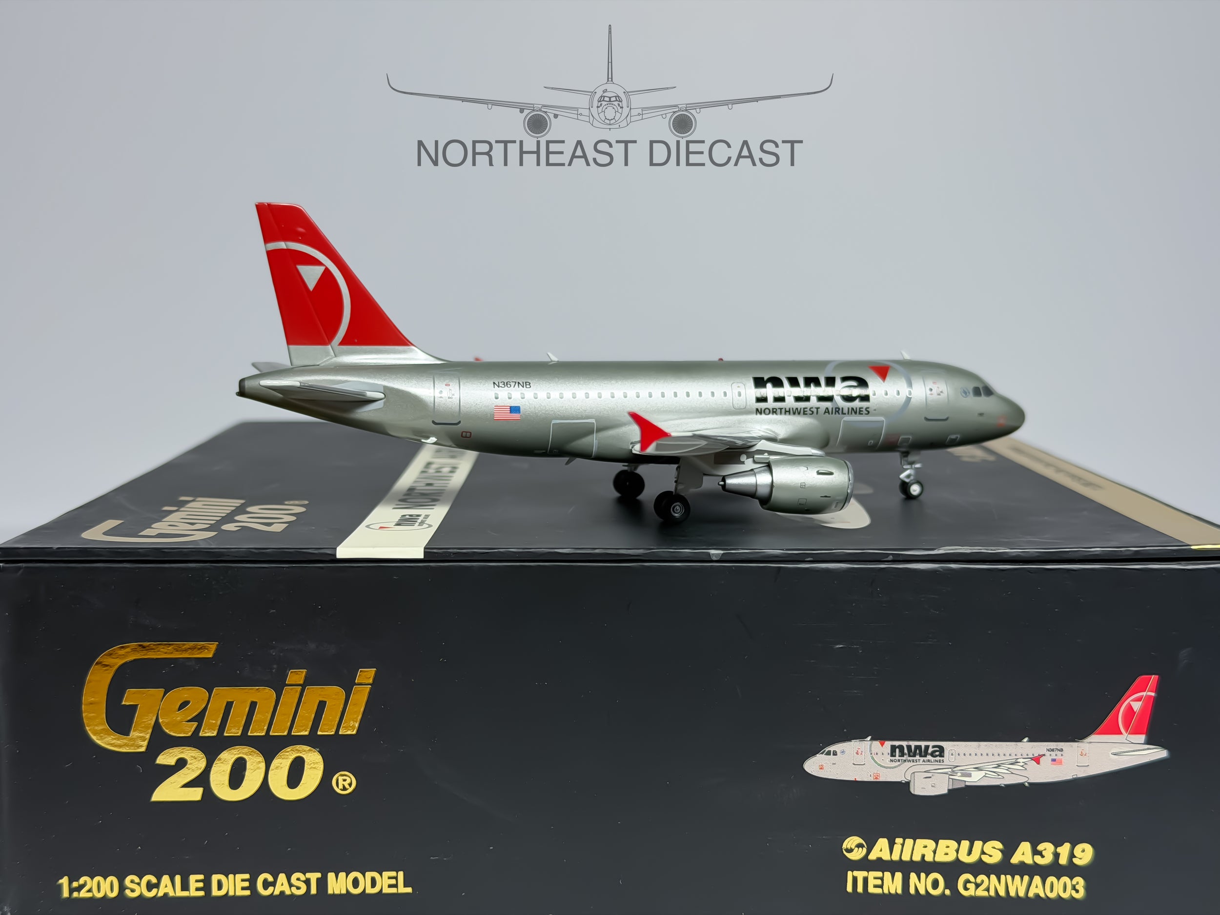Northwest Airlines Airbus A319 1:200 Gemini Jets N367NB (G2NWA003)