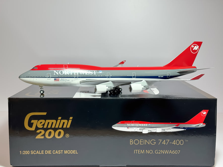Northwest Airlines Boeing 747-400 1:200 Gemini Jets N675NW (G2NWA607)