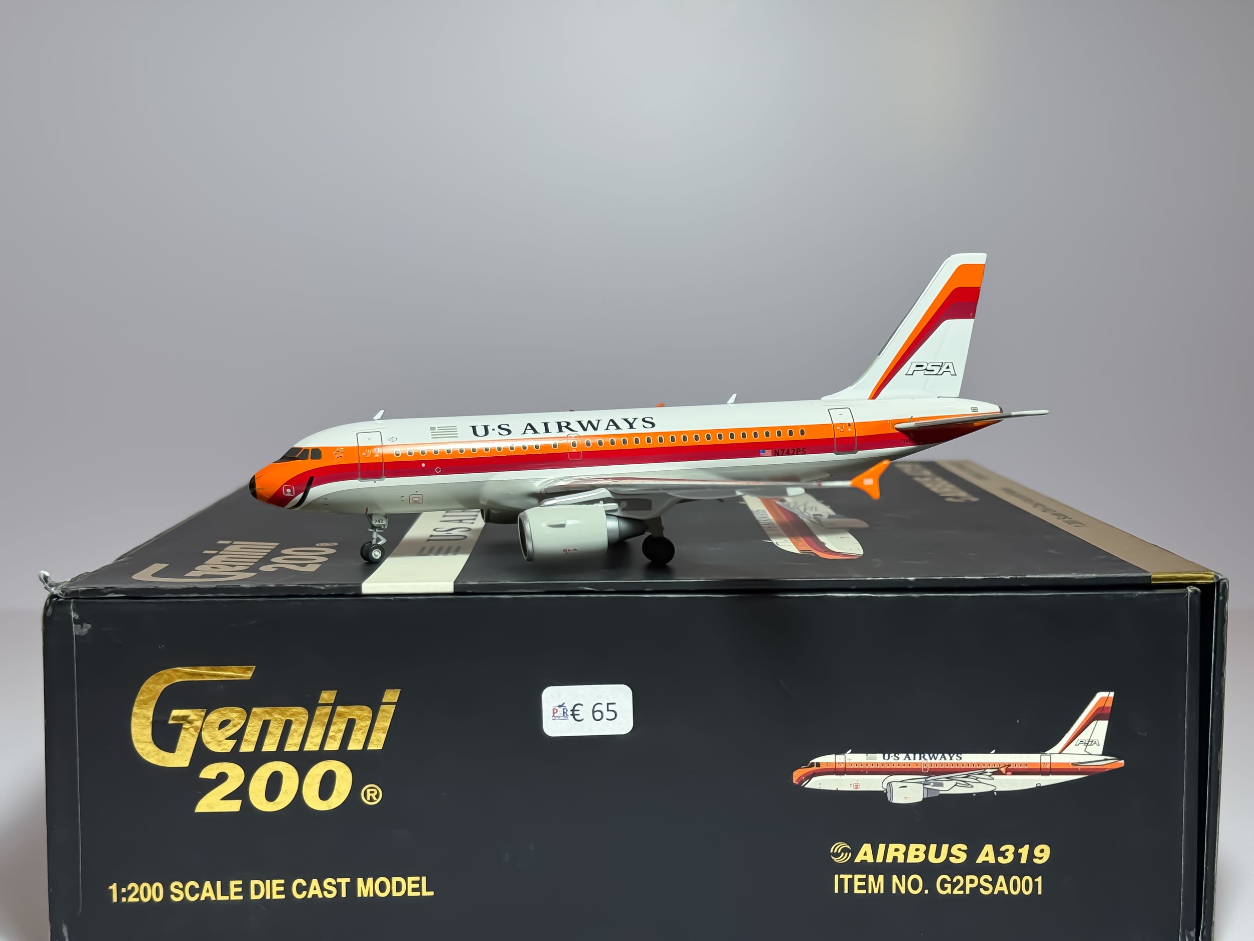 U.S Airways Airbus A319 1:200 Gemini Jets N742PS (G2PSA001)